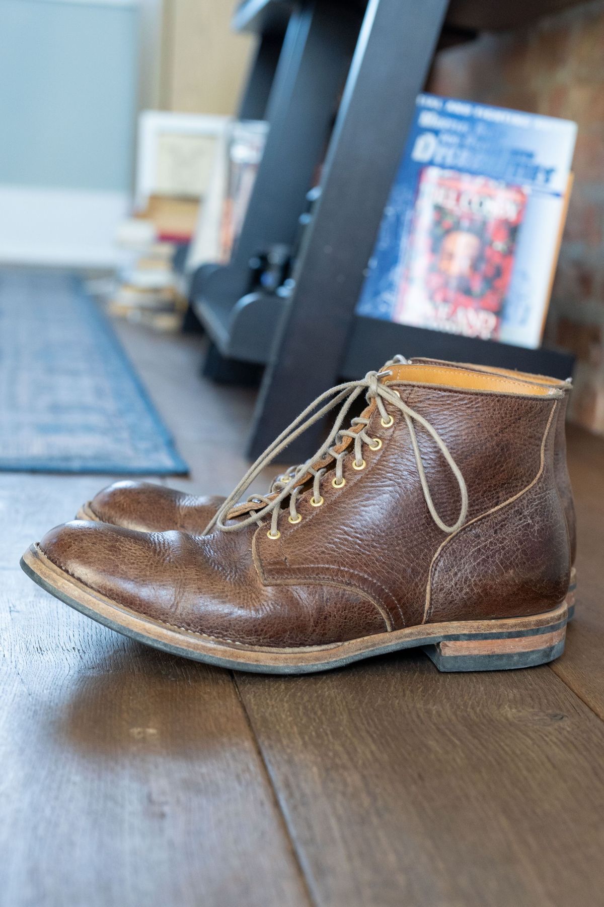 Photo by varnu on March 1, 2025 of the Viberg Service Boot in C.F. Stead Snuff Naked Kudu.