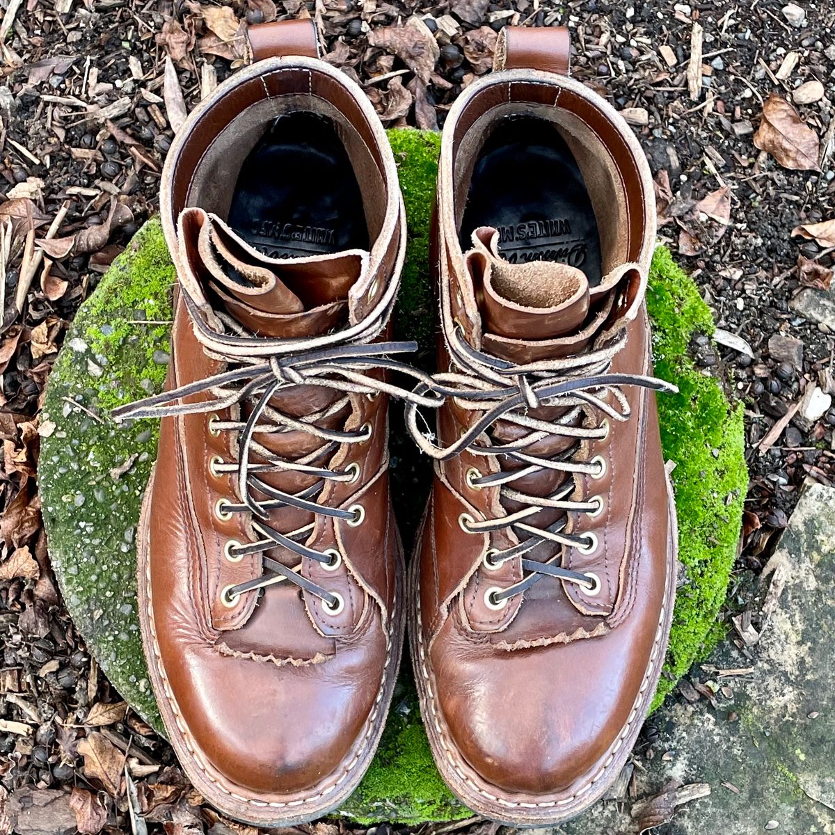 Photo by leumas on January 5, 2024 of the White's x Division Road LTT Lineman 350 in Horween British Tan Chromexcel.