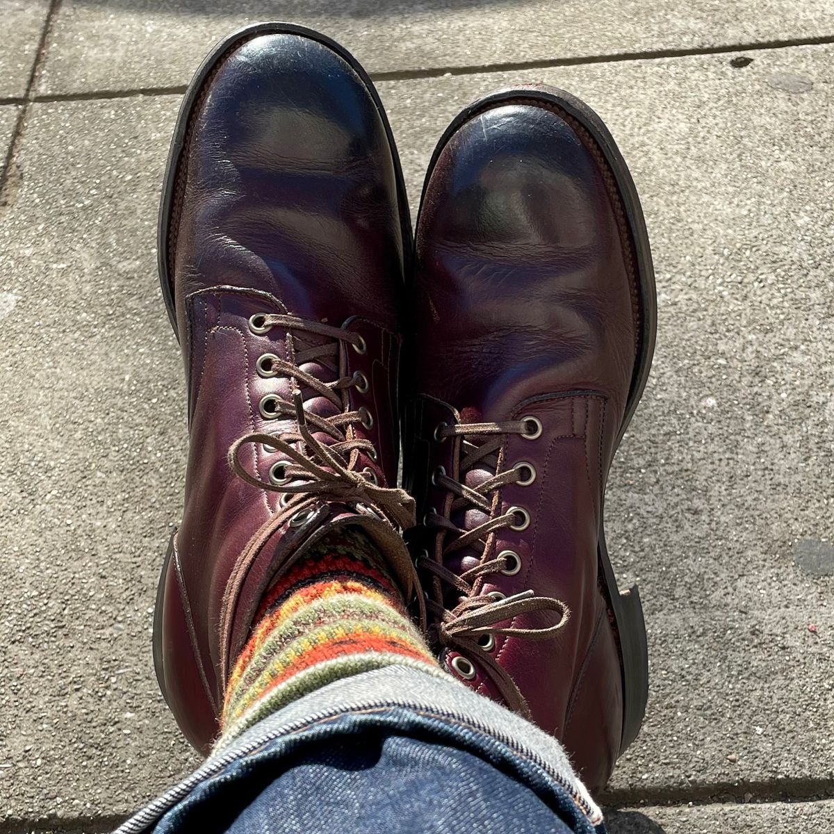Photo by leumas on December 16, 2022 of the Viberg Service Boot in Horween Color 8 Chromexcel.