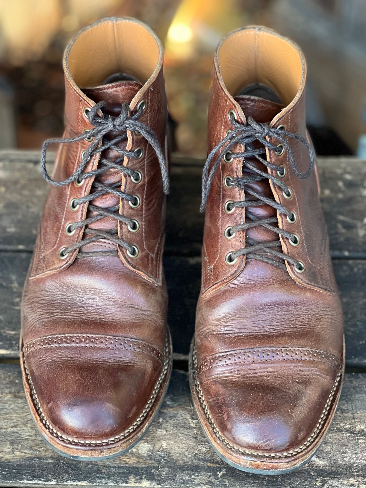 Photo by Nerdin.with.Boots on November 2, 2022 of the Viberg Service Boot BCT in Horween Mocha Vintage.