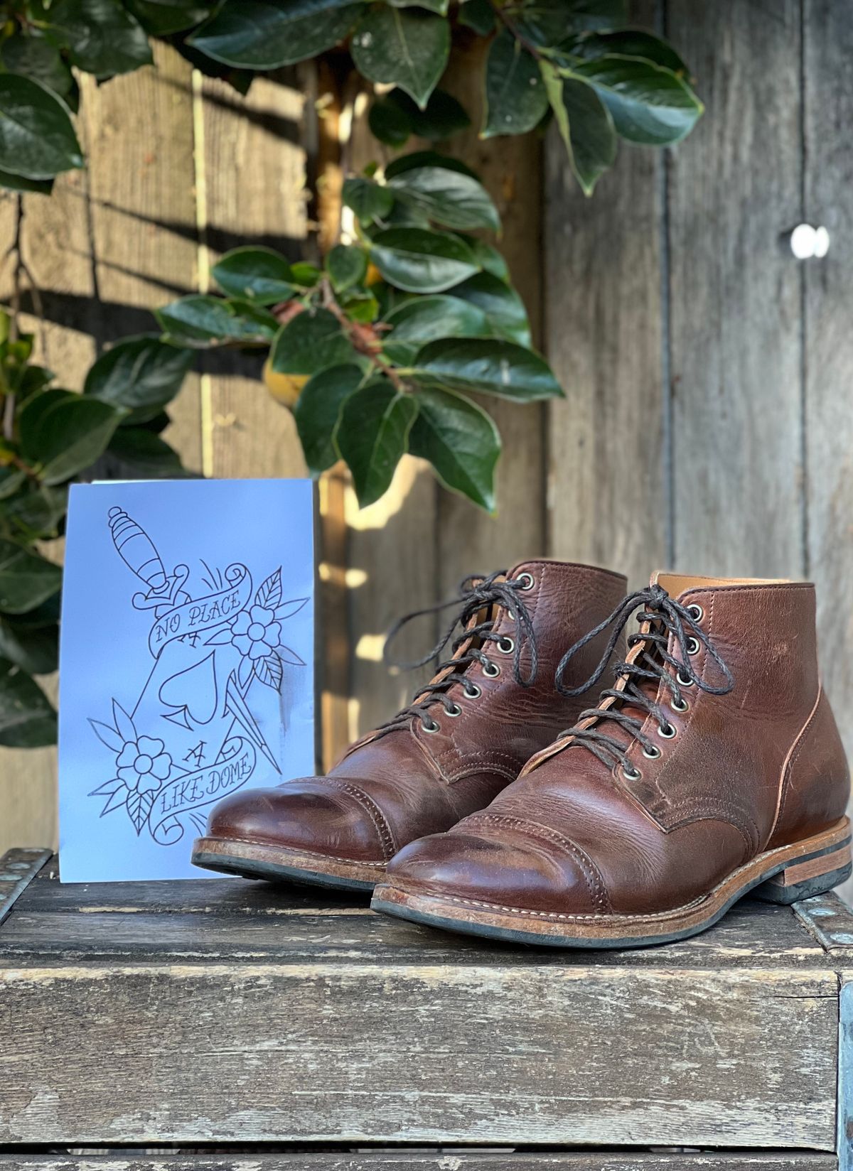 Photo by Nerdin.with.Boots on November 2, 2022 of the Viberg Service Boot BCT in Horween Mocha Vintage.