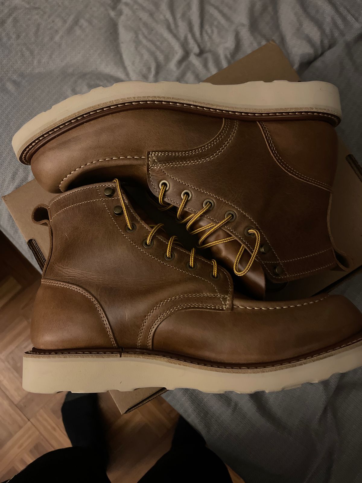 Photo by MRivera4396 on May 11, 2025 of the Truman Moc Toe in Sesame Double Shot.