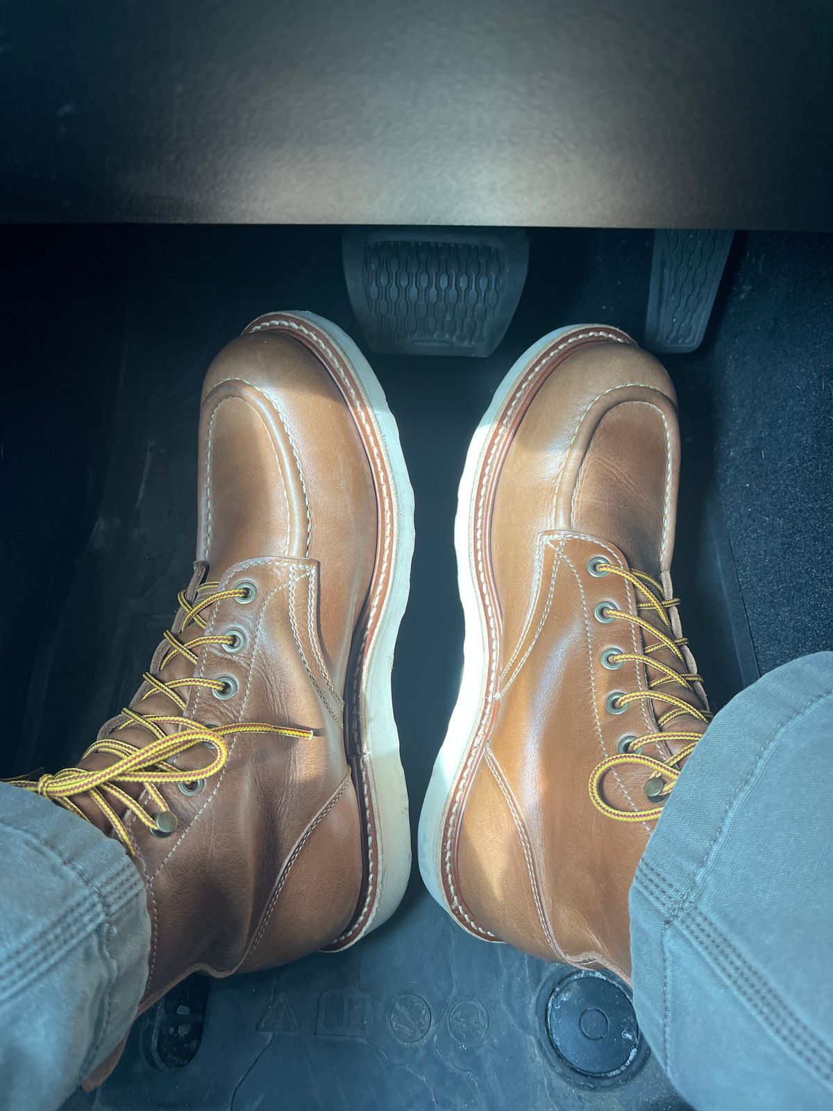 Photo by MRivera4396 on April 13, 2026 of the Truman Moc Toe in Sesame Double Shot.