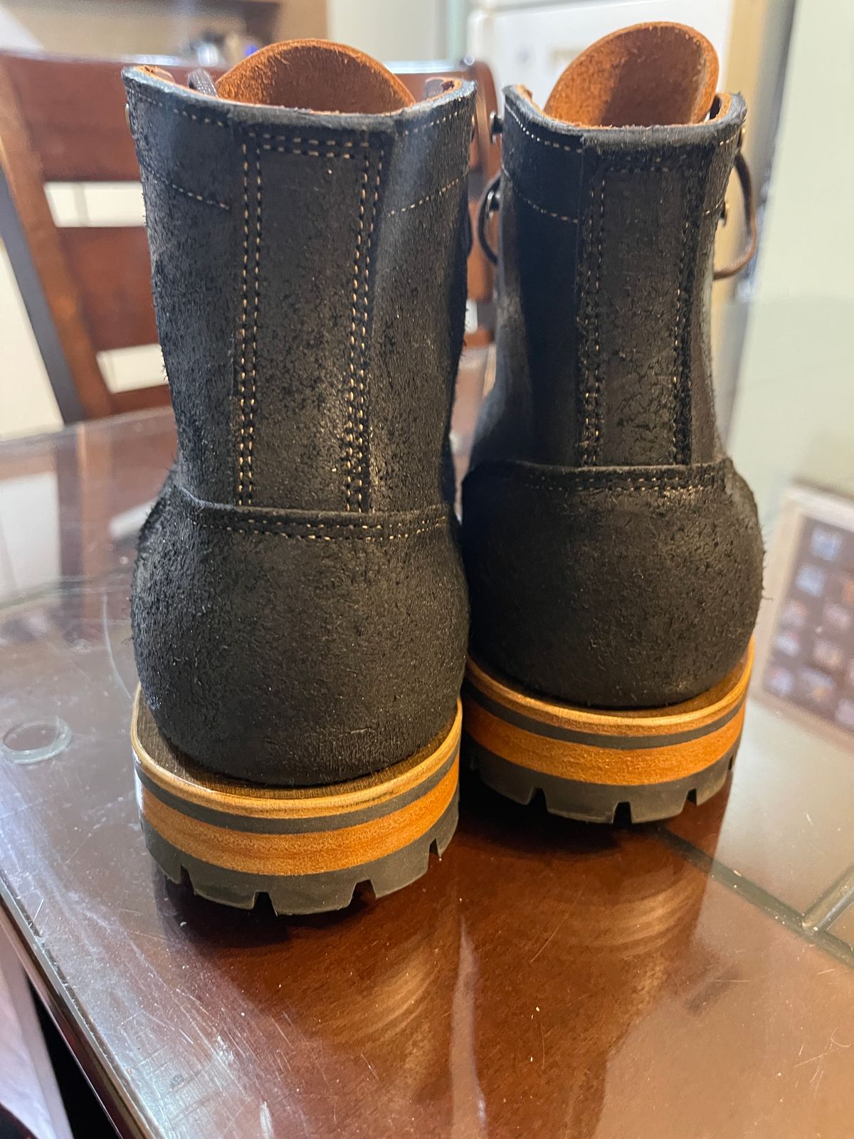 Photo by MRivera4396 on December 31, 2024 of the Truman Cap Toe Boot in Black Oiled Roughout.