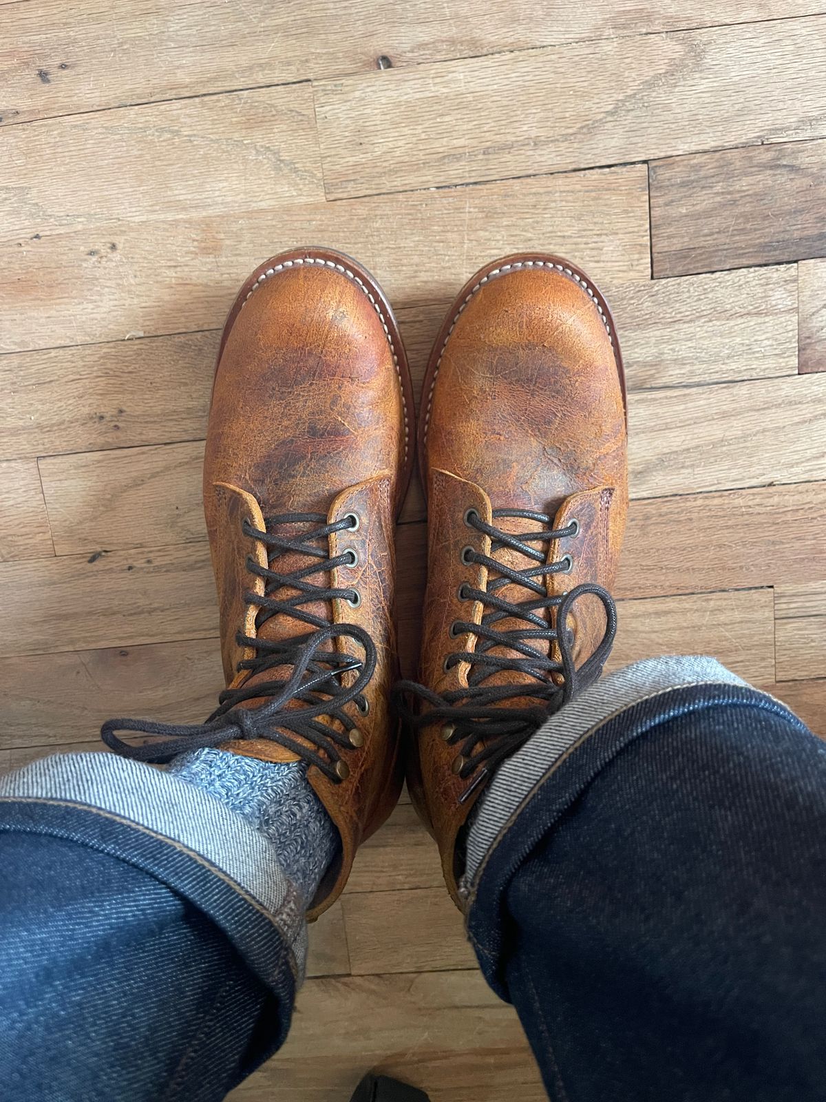 Photo by MRivera4396 on April 9, 2026 of the Truman Plain Toe Boot in C.F. Stead Coach Rambler.