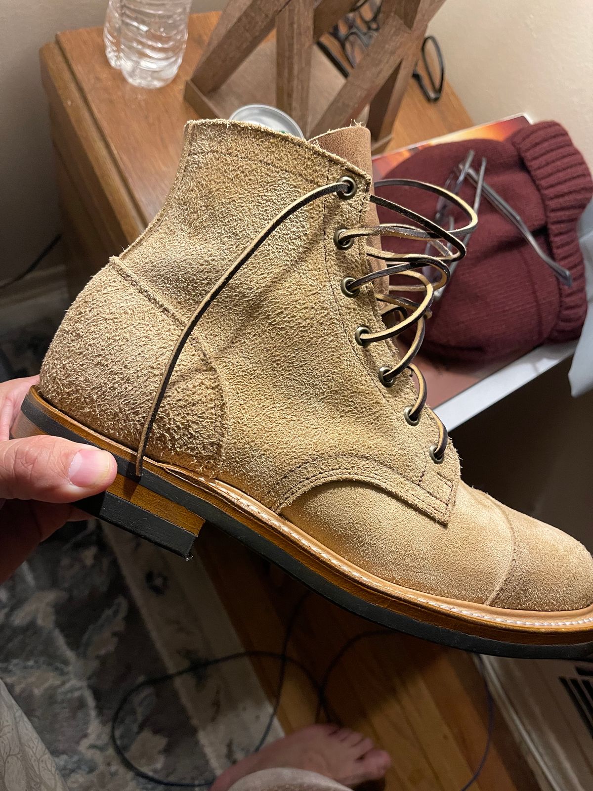 Photo by MRivera4396 on December 20, 2023 of the Truman Cap Toe Boot in Wooly Bully Roughout.