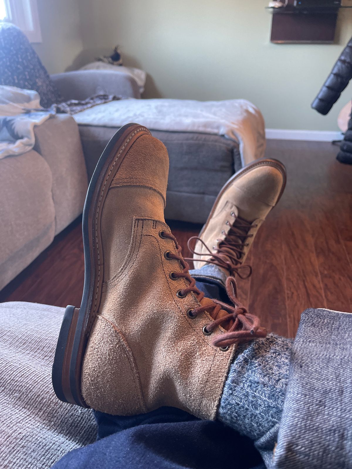 Photo by MRivera4396 on February 29, 2024 of the Truman Cap Toe Boot in Wooly Bully Roughout.