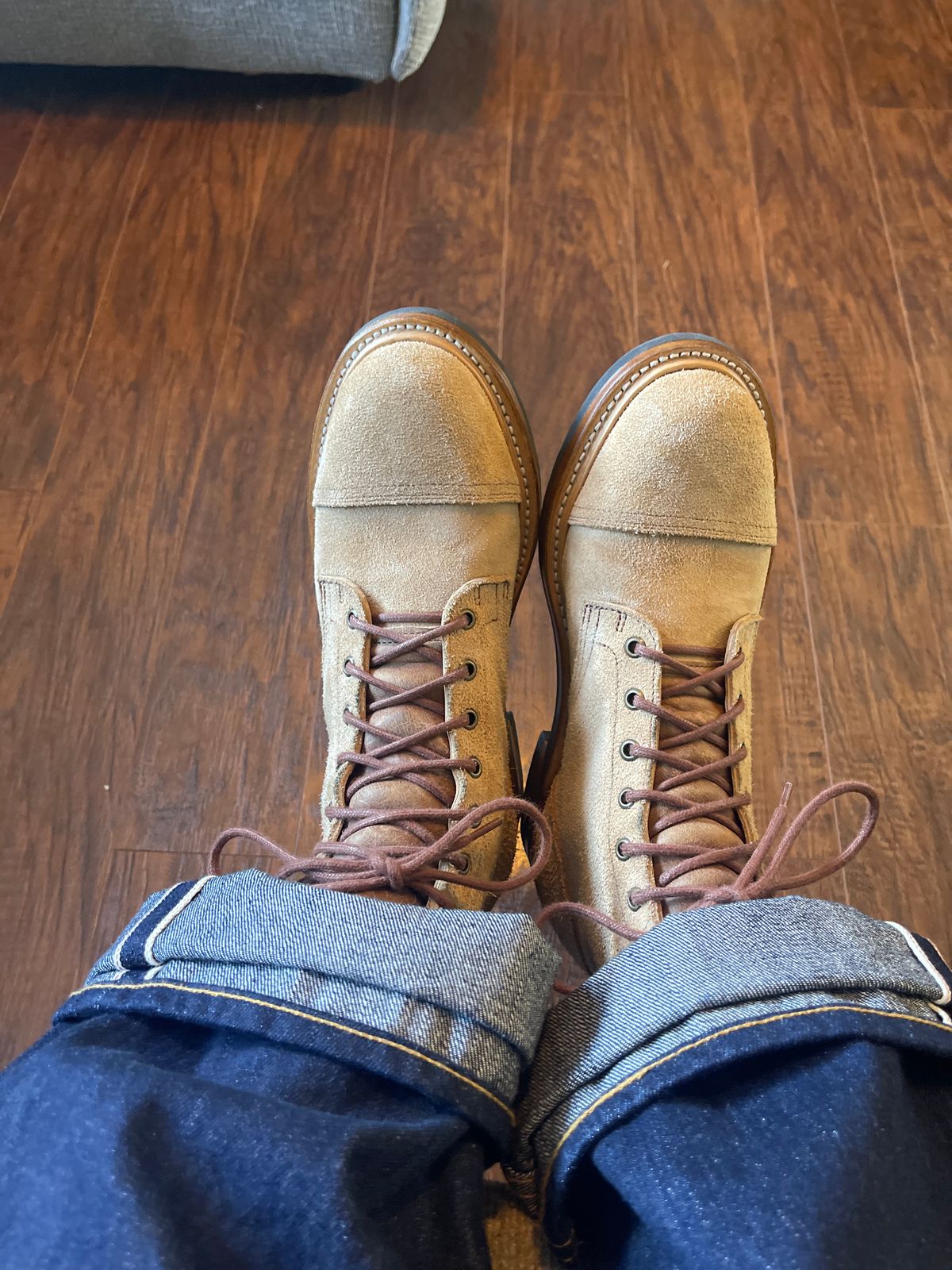 Photo by MRivera4396 on February 29, 2024 of the Truman Cap Toe Boot in Wooly Bully Roughout.