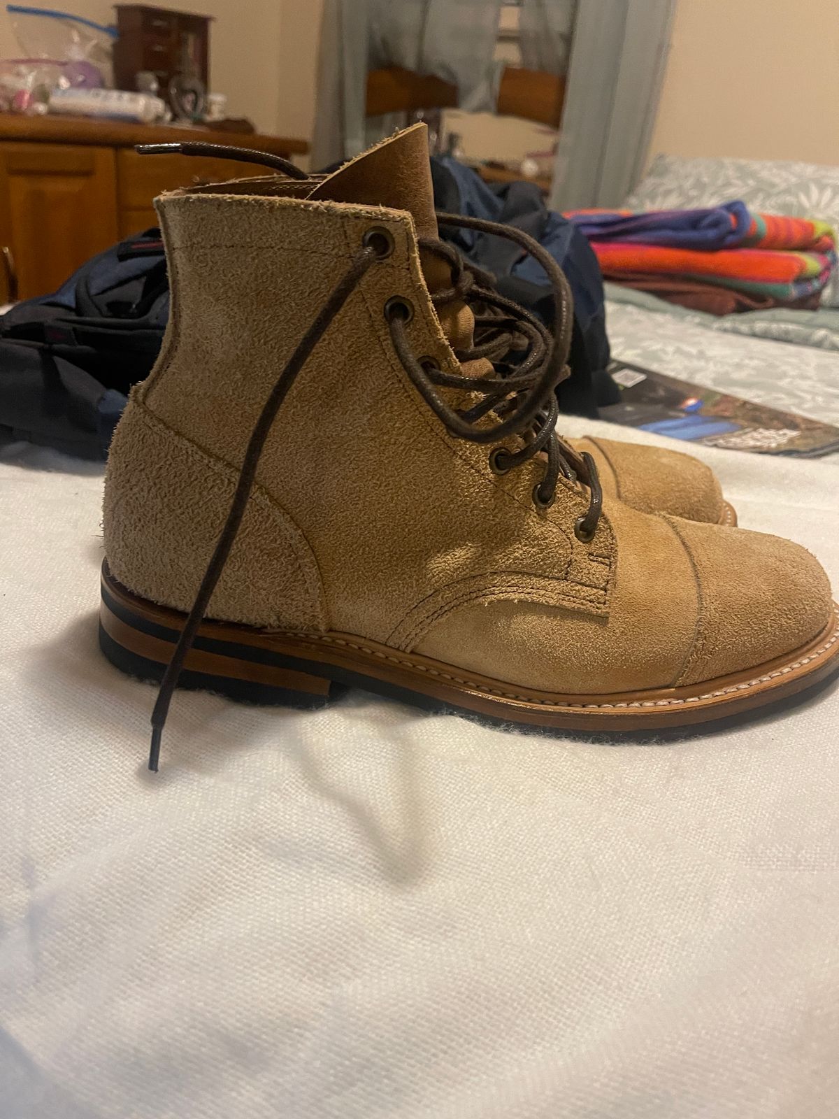 Photo by MRivera4396 on July 21, 2024 of the Truman Cap Toe Boot in Wooly Bully Roughout.