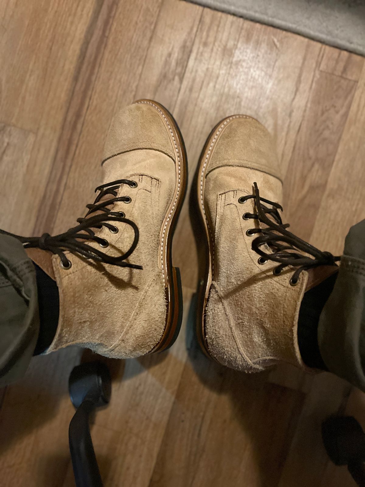 Photo by MRivera4396 on September 1, 2024 of the Truman Cap Toe Boot in Wooly Bully Roughout.