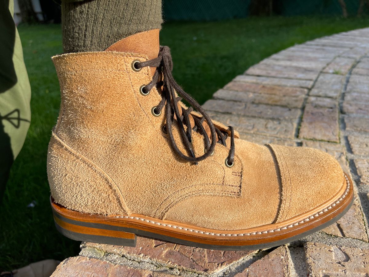 Photo by MRivera4396 on September 17, 2024 of the Truman Cap Toe Boot in Wooly Bully Roughout.