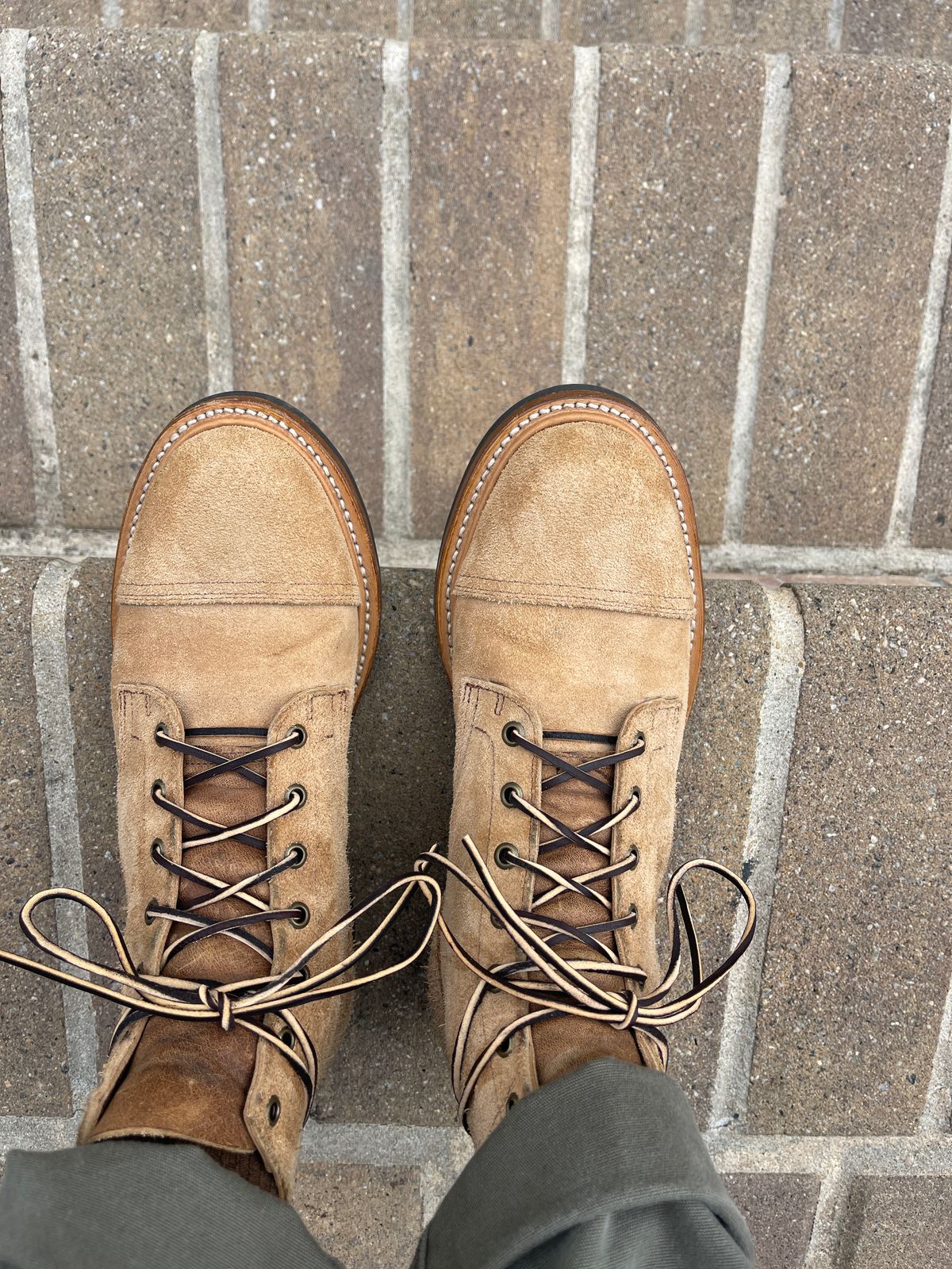 Photo by MRivera4396 on March 31, 2025 of the Truman Cap Toe Boot in Wooly Bully Roughout.