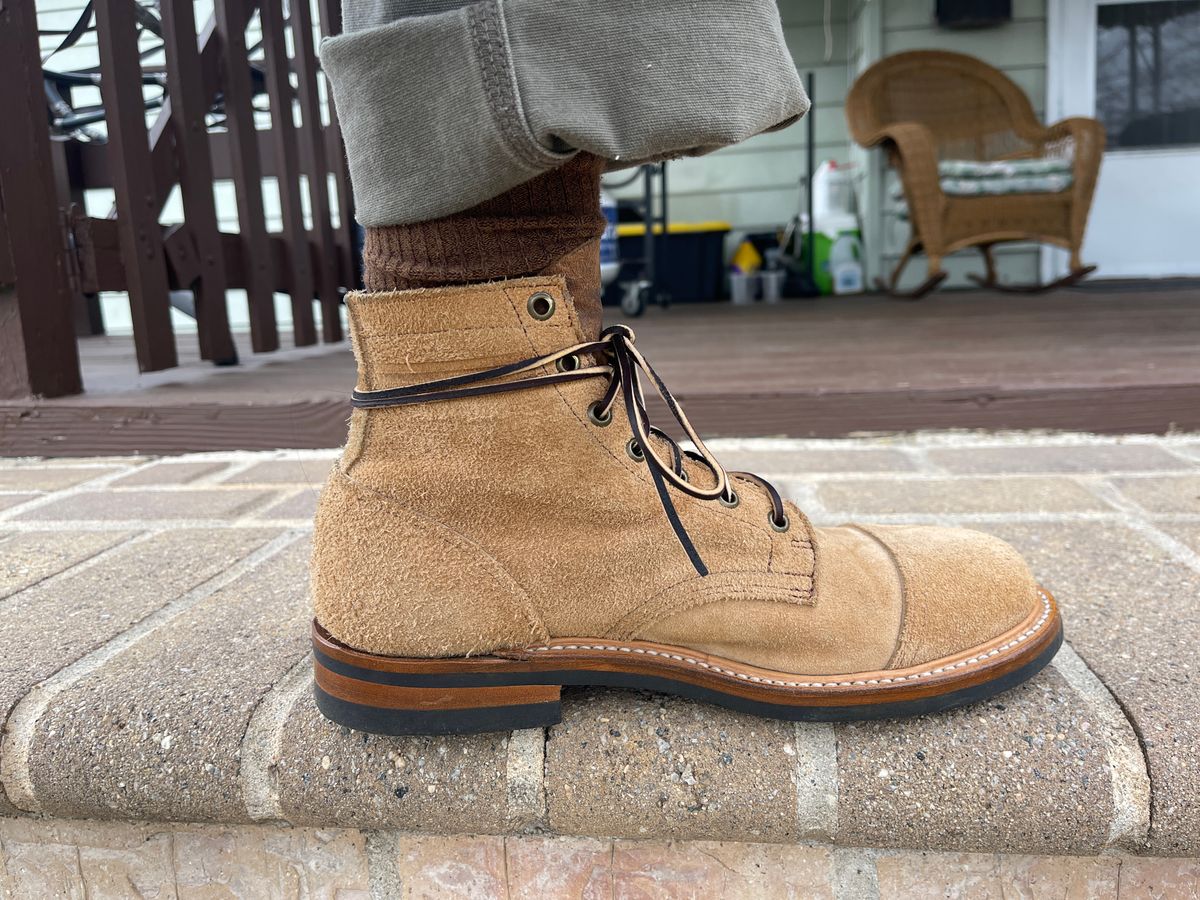 Photo by MRivera4396 on March 31, 2025 of the Truman Cap Toe Boot in Wooly Bully Roughout.