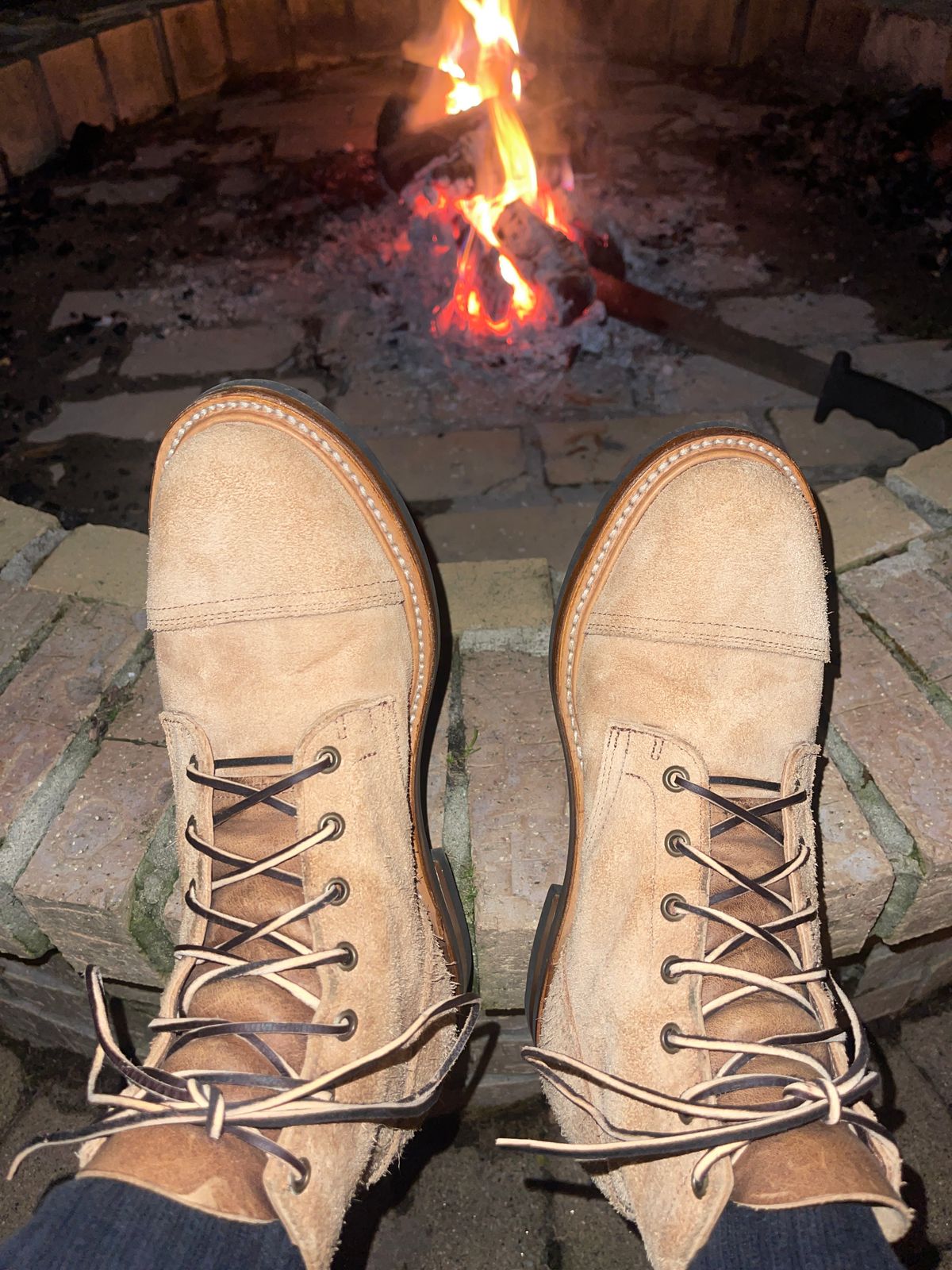 Photo by MRivera4396 on September 21, 2025 of the Truman Cap Toe Boot in Wooly Bully Roughout.