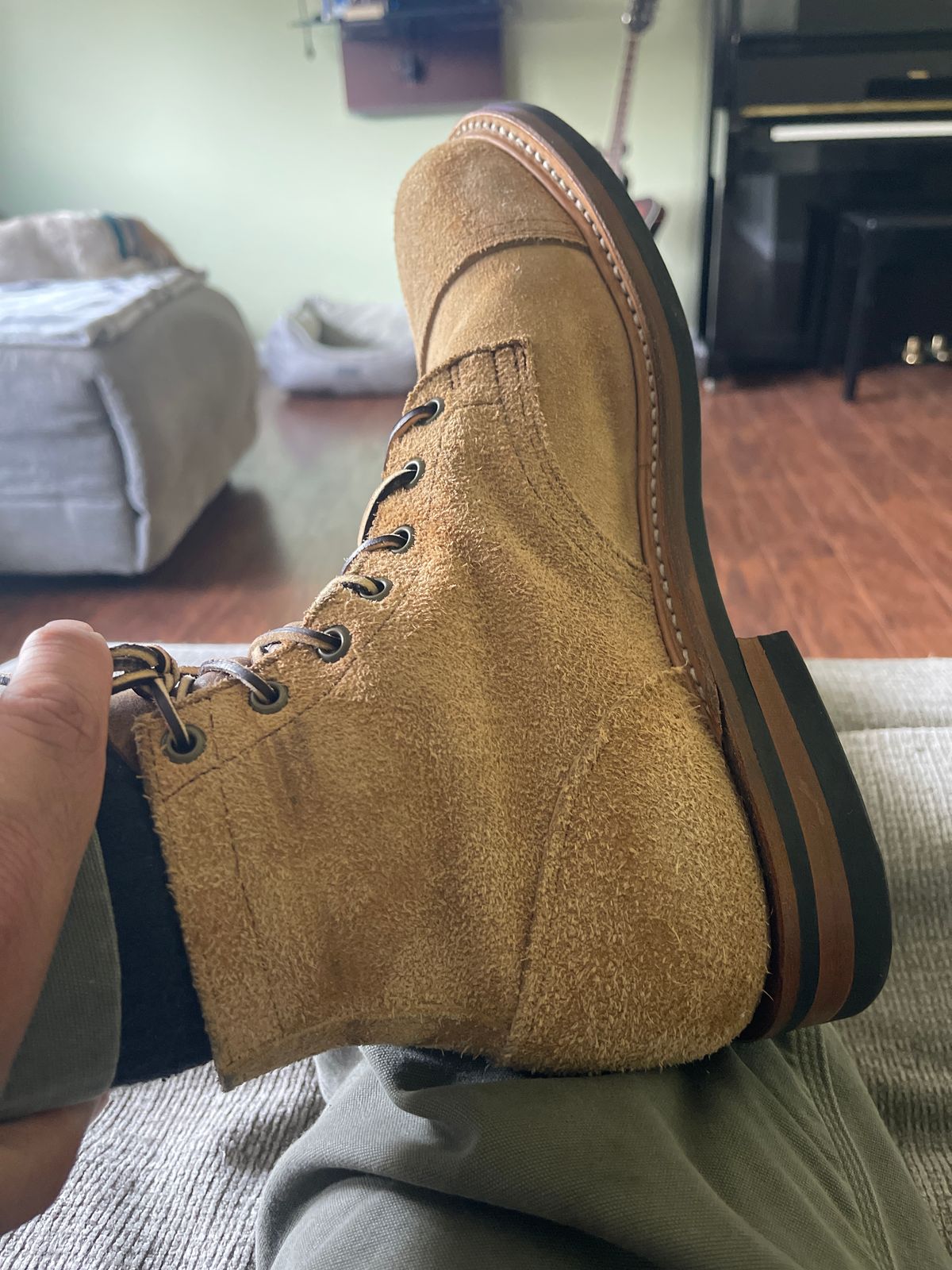Photo by MRivera4396 on September 23, 2025 of the Truman Cap Toe Boot in Wooly Bully Roughout.
