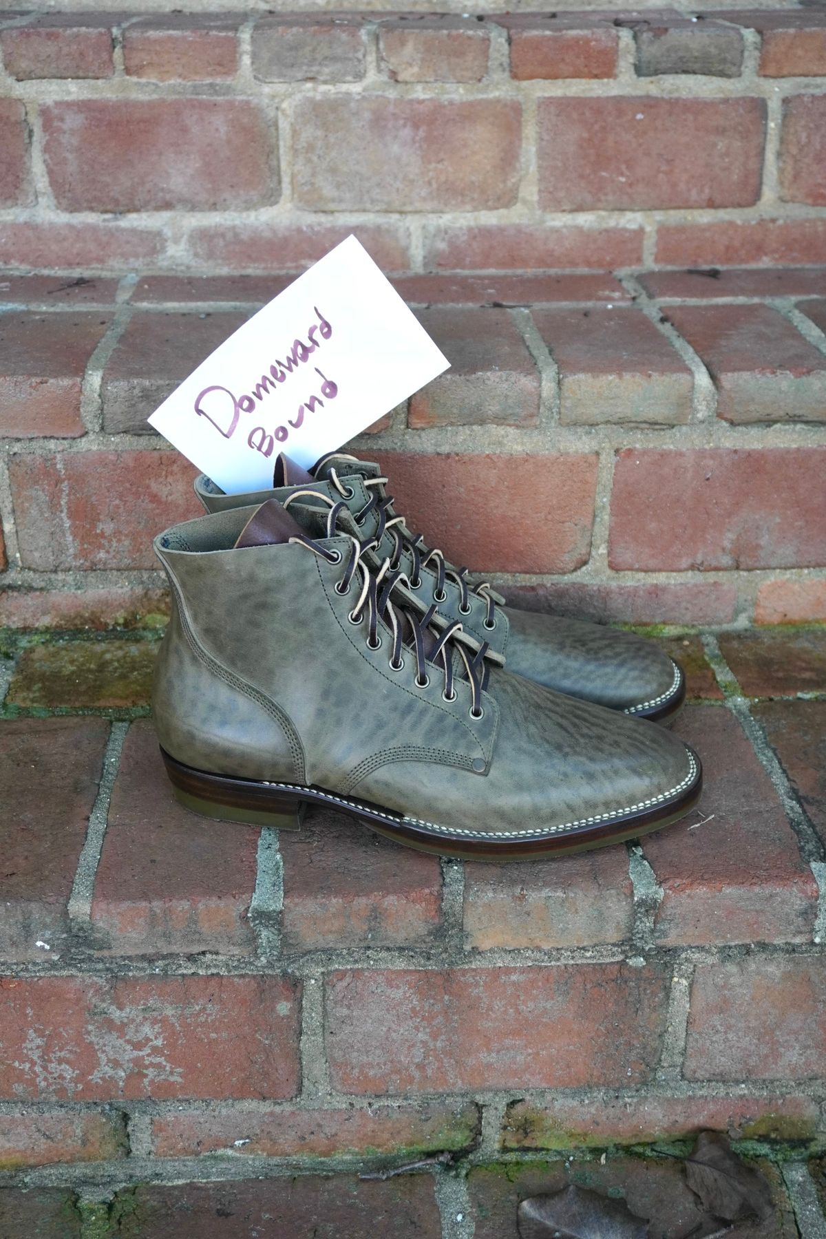 Photo by drew_altizer on October 2, 2023 of the NF Bootmaker Milton Boot in Maryam Waxy Salvia Horsebutt.