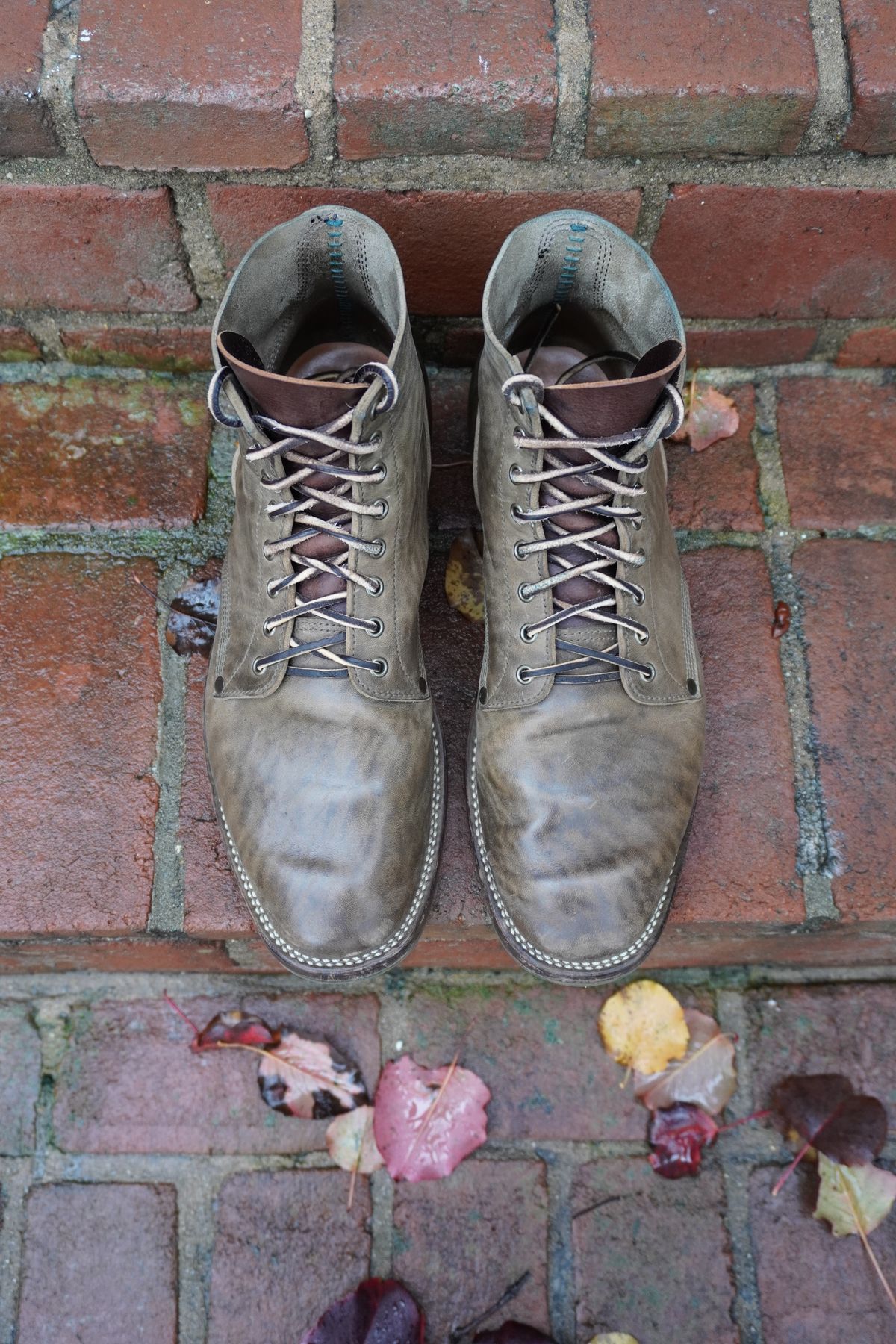 Photo by drew_altizer on December 3, 2023 of the NF Bootmaker Milton Boot in Maryam Waxy Salvia Horsebutt.