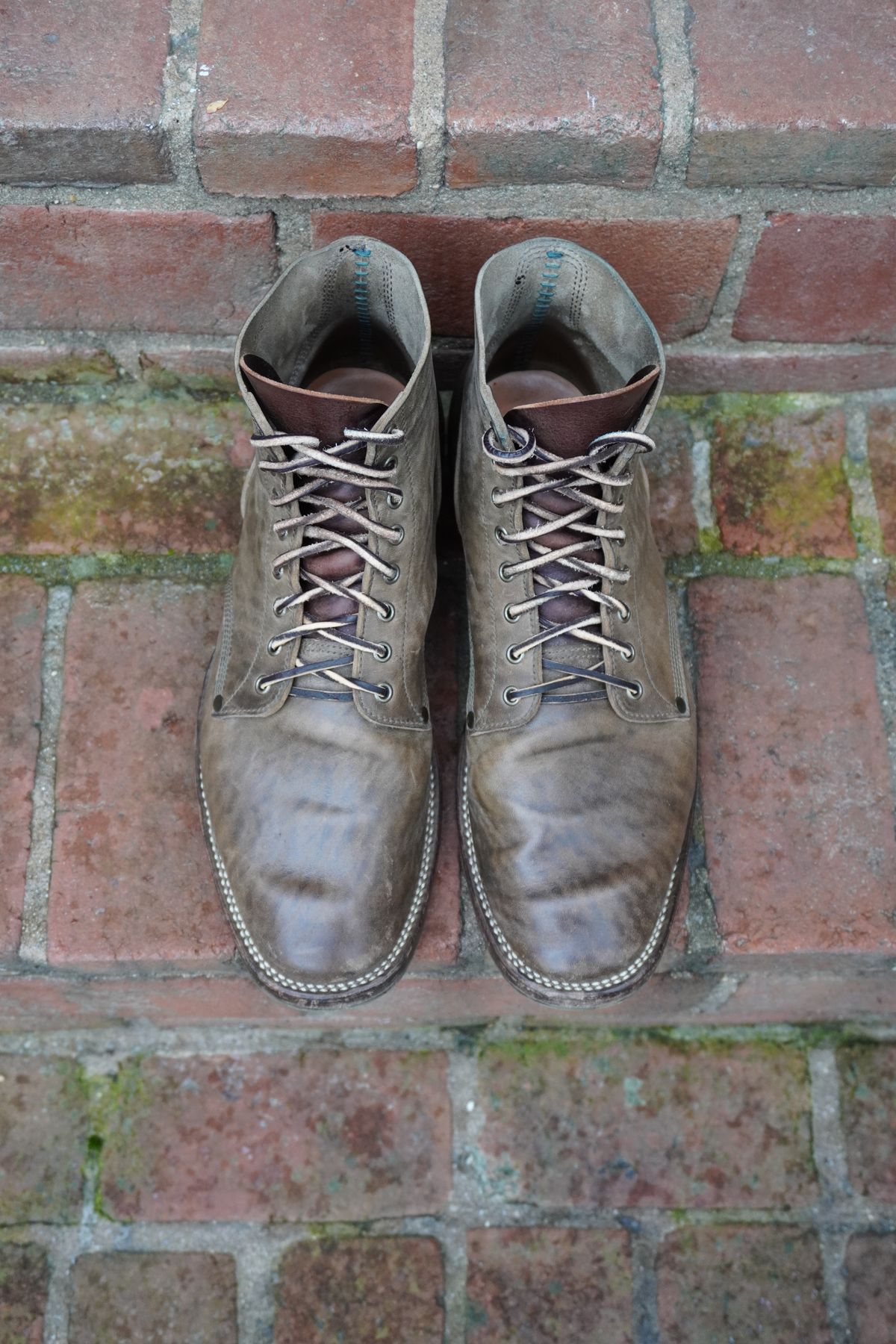 Photo by drew_altizer on January 1, 2024 of the NF Bootmaker Milton Boot in Maryam Waxy Salvia Horsebutt.