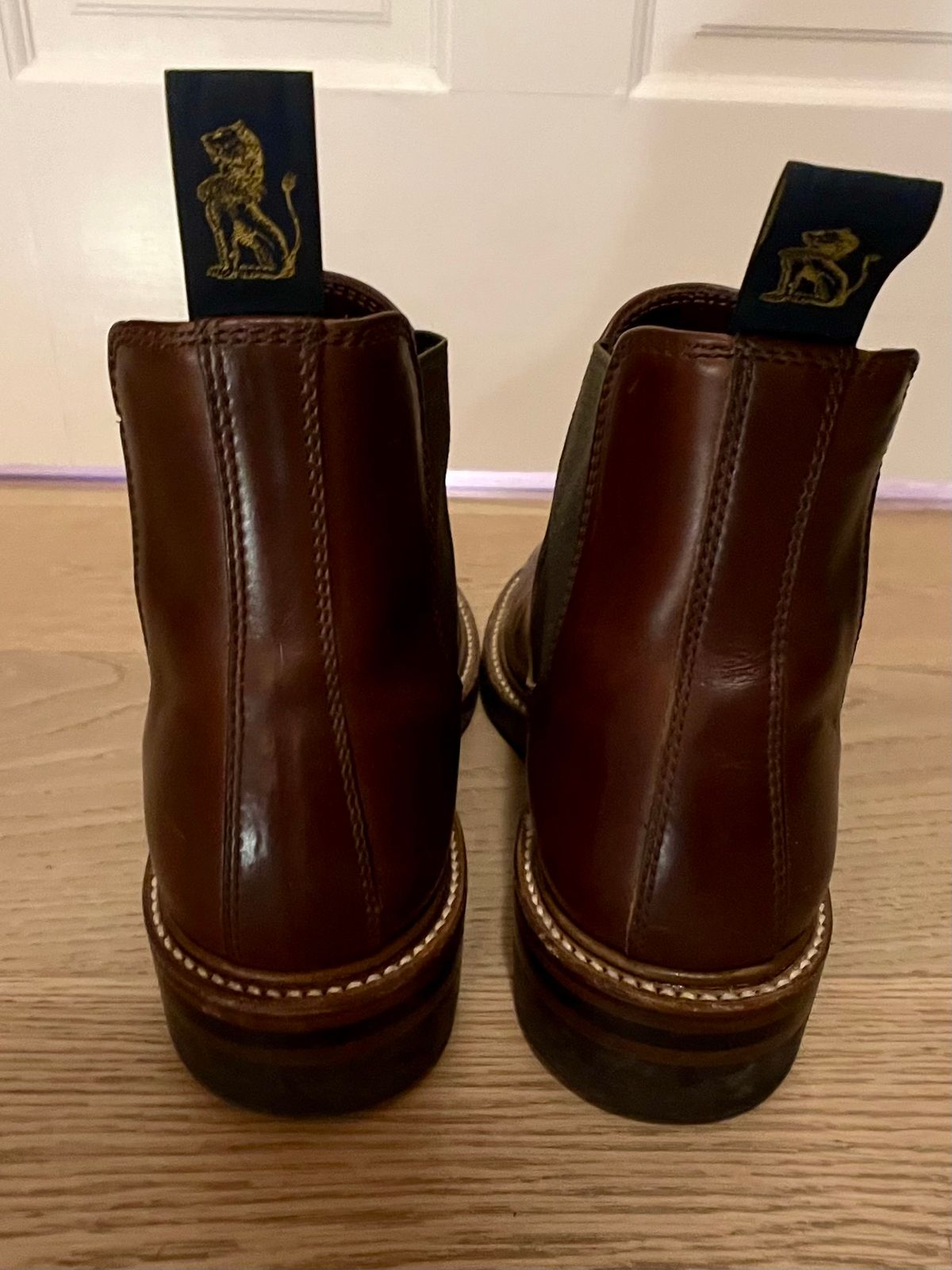 Photo by ELP on December 6, 2023 of the John Lofgren Chelsea Boots in Horween Timber Chromexcel.