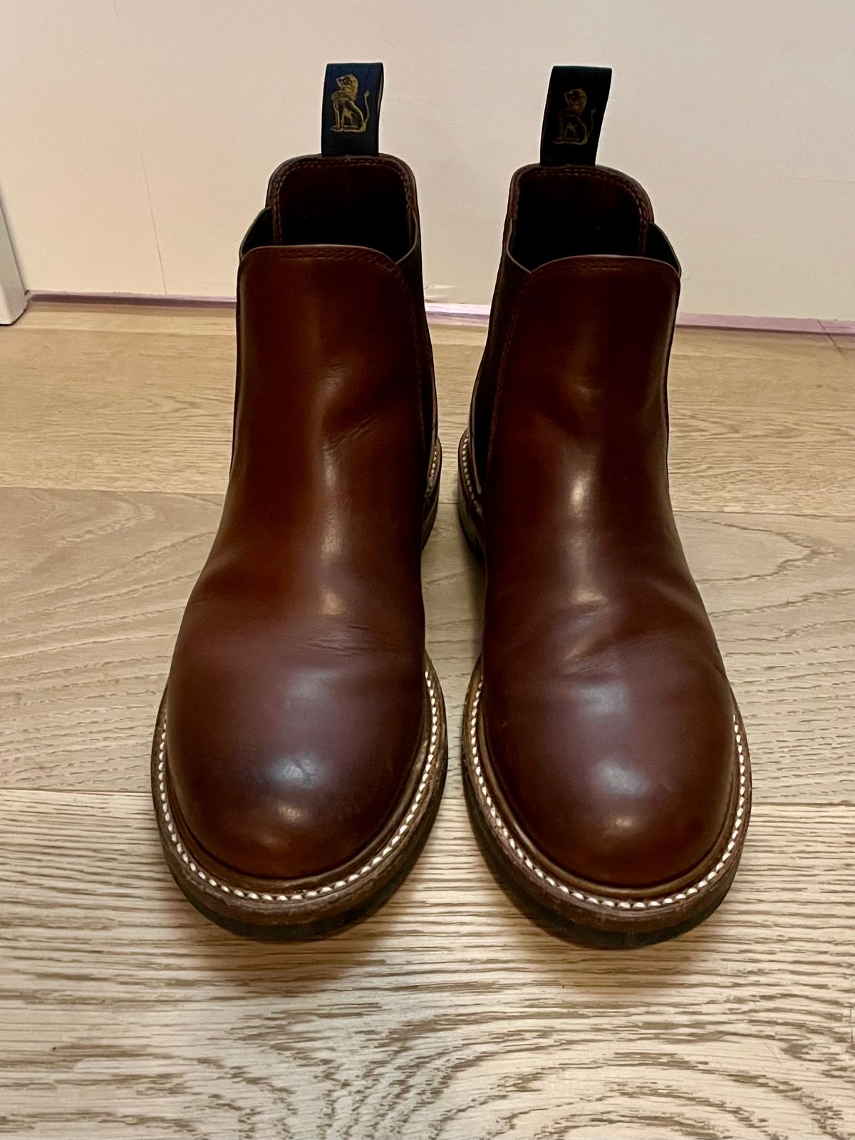 Photo by ELP on December 6, 2023 of the John Lofgren Chelsea Boots in Horween Timber Chromexcel.