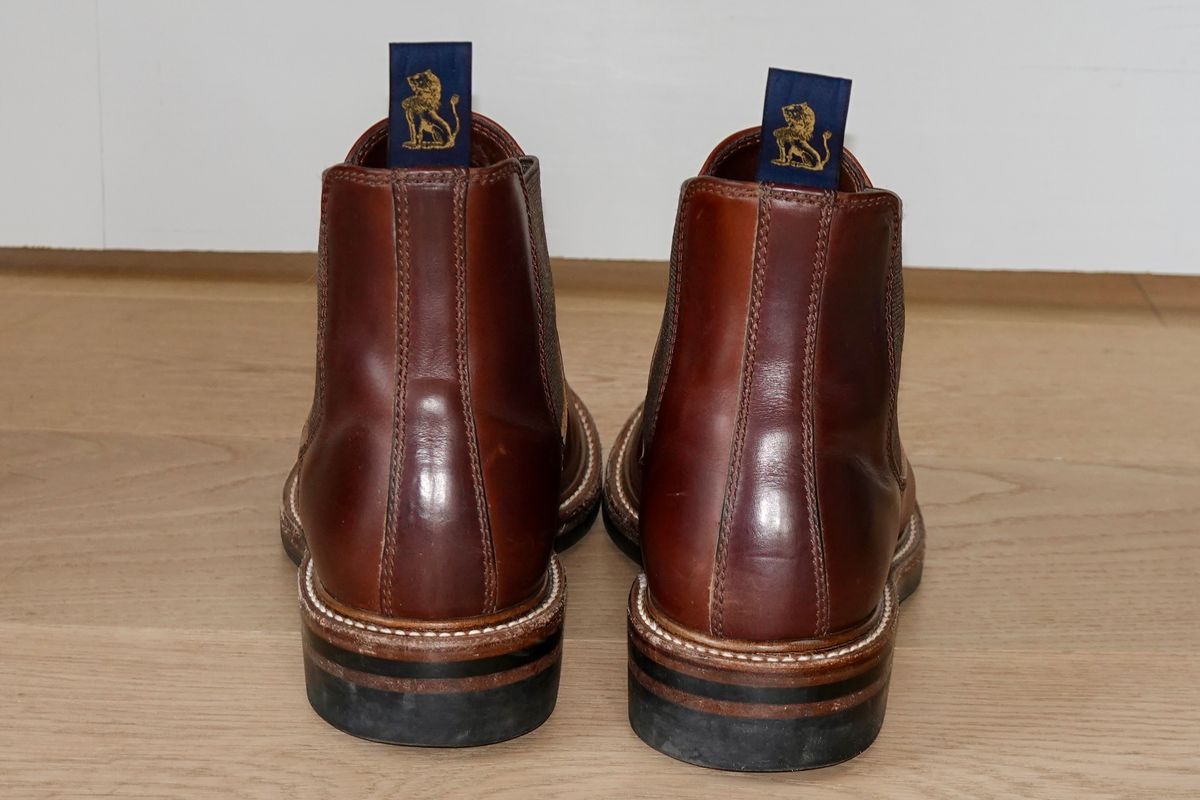 Photo by ELP on January 3, 2024 of the John Lofgren Chelsea Boots in Horween Timber Chromexcel.