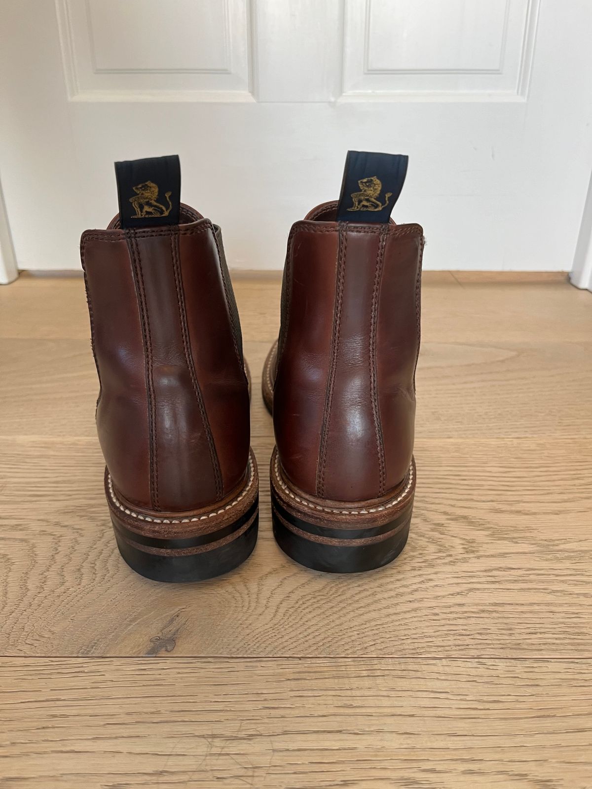 Photo by ELP on March 4, 2024 of the John Lofgren Chelsea Boots in Horween Timber Chromexcel.