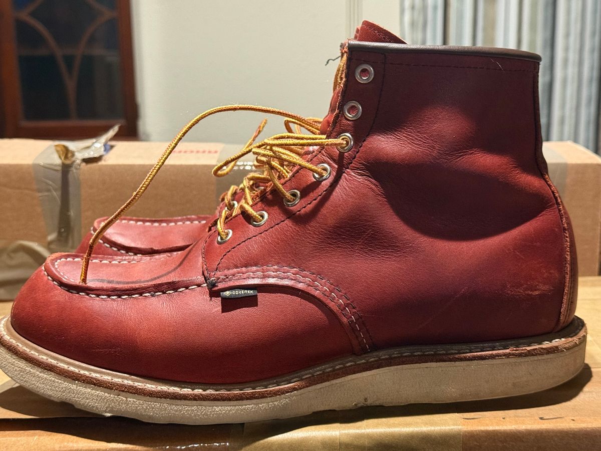 Photo by burrinboots on December 6, 2025 of the Red Wing 6-Inch Classic Moc in S.B. Foot Russet Taos.