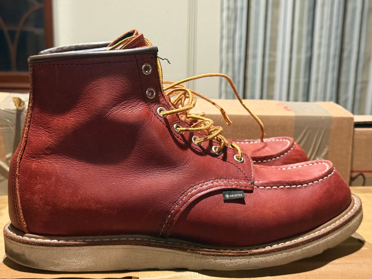 Photo by burrinboots on December 6, 2025 of the Red Wing 6-Inch Classic Moc in S.B. Foot Russet Taos.