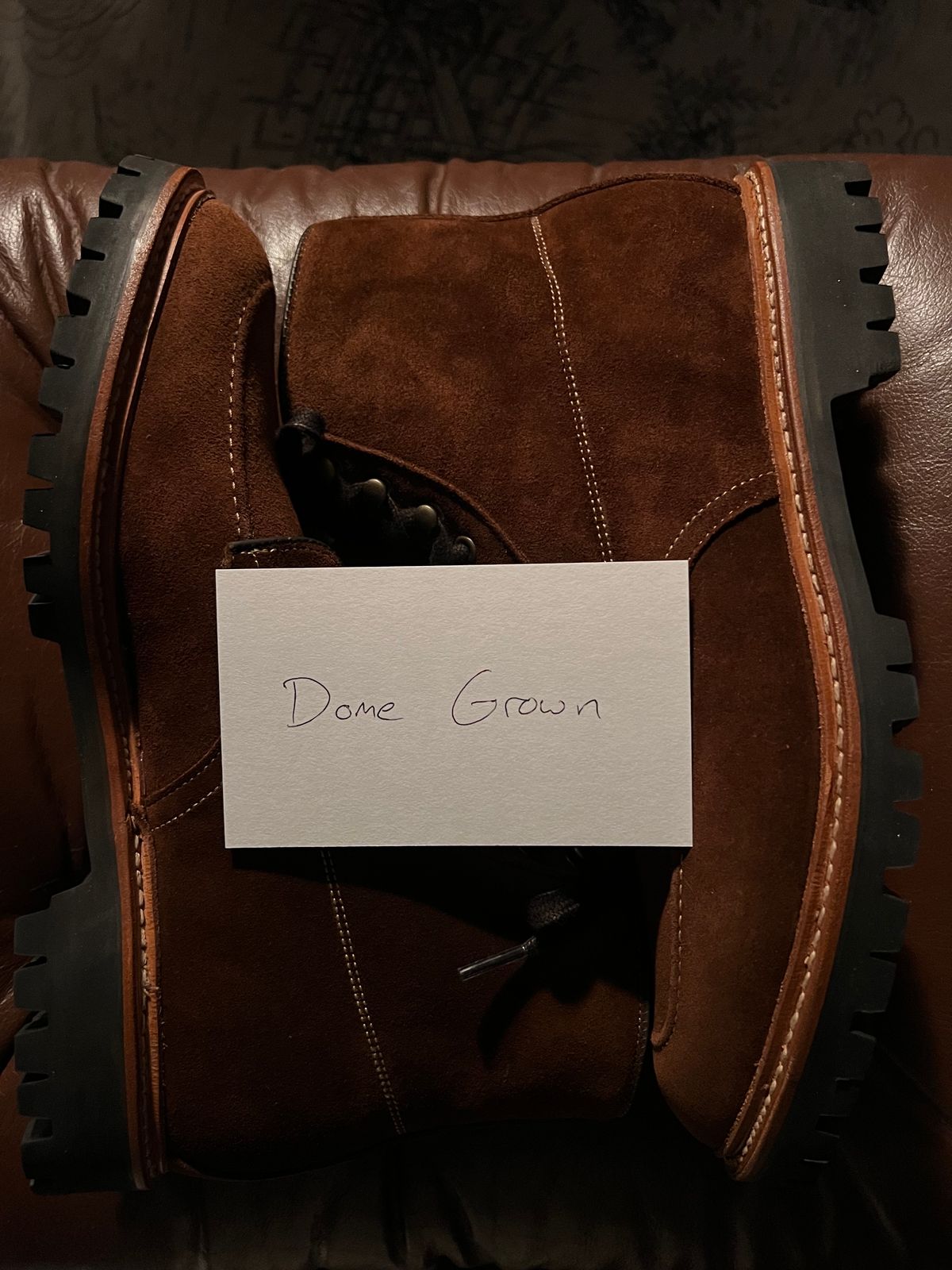 Photo by burrinboots on November 1, 2023 of the Allen Edmonds Freeport in Snuff Brown Suede.