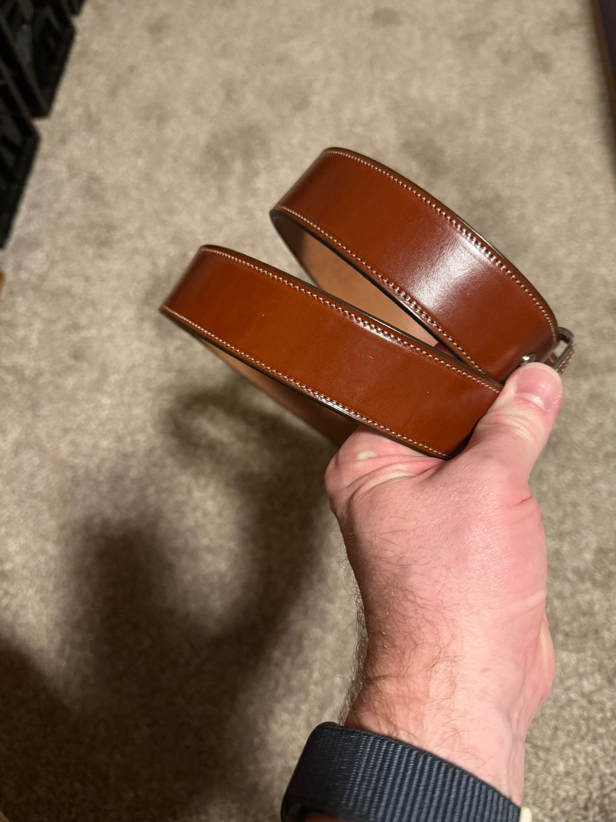 Photo by burrinboots on November 2, 2025 of the Hanks Belts The Canyon in English Bridle.