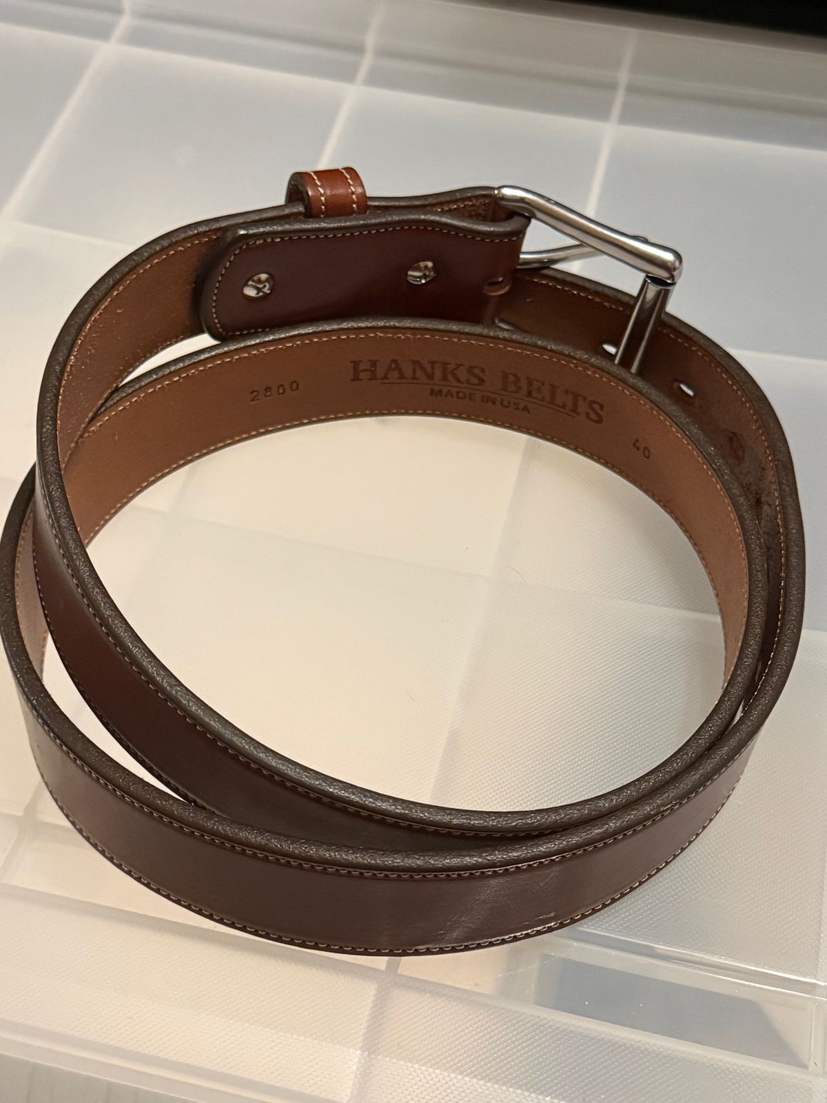 Photo by burrinboots on February 3, 2026 of the Hanks Belts The Canyon in English Bridle.