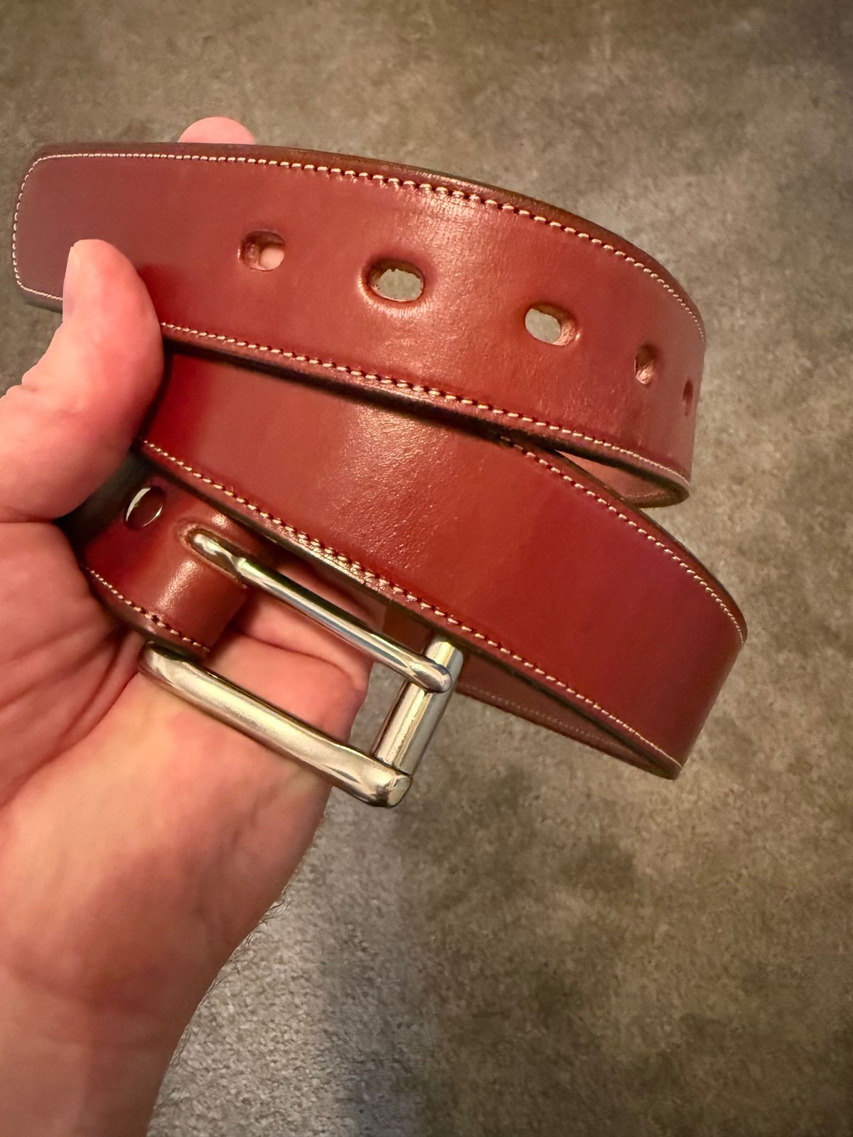 Photo by burrinboots on March 1, 2026 of the Hanks Belts The Canyon in English Bridle.