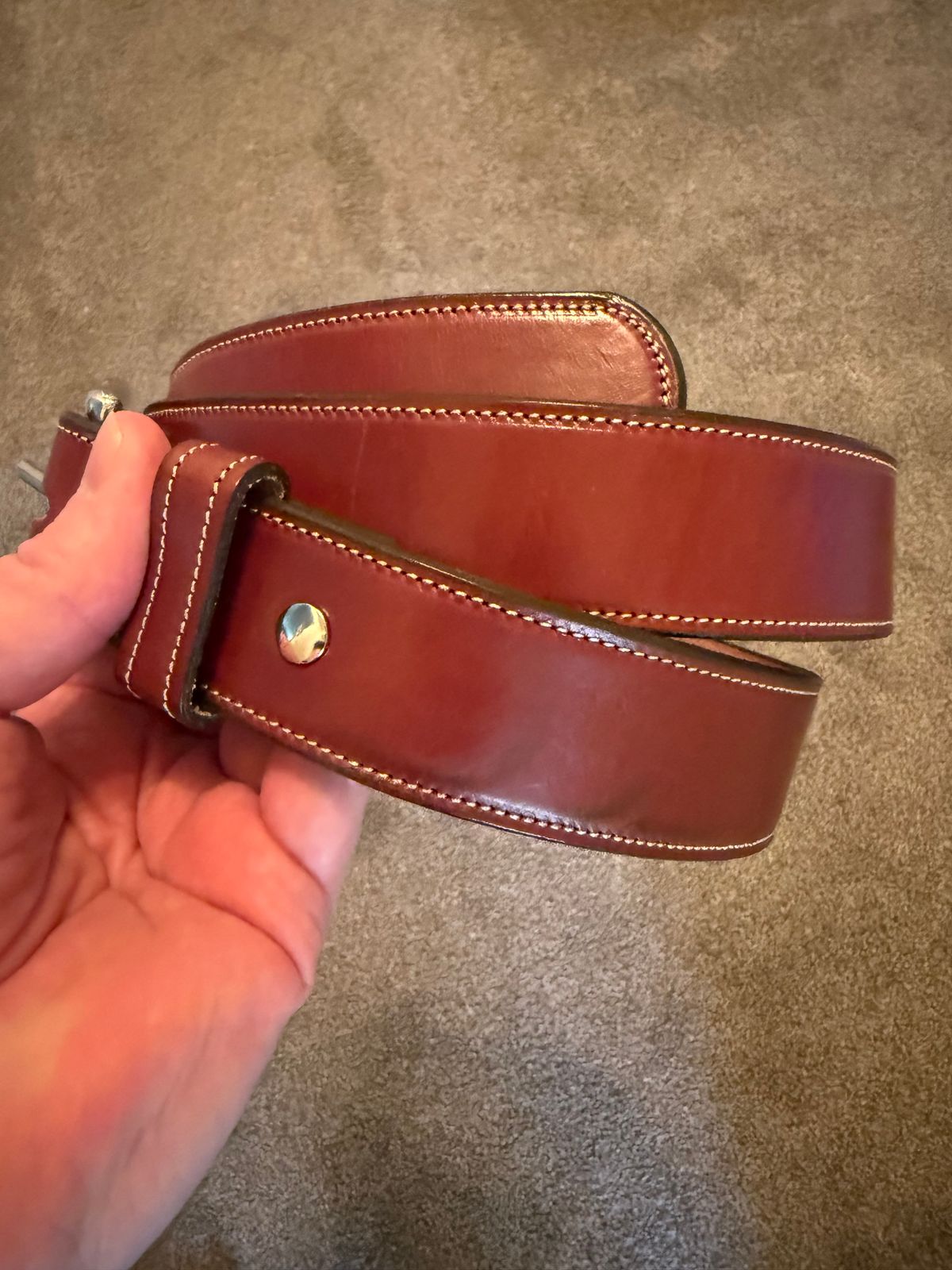 Photo by burrinboots on April 4, 2026 of the Hanks Belts The Canyon in English Bridle.