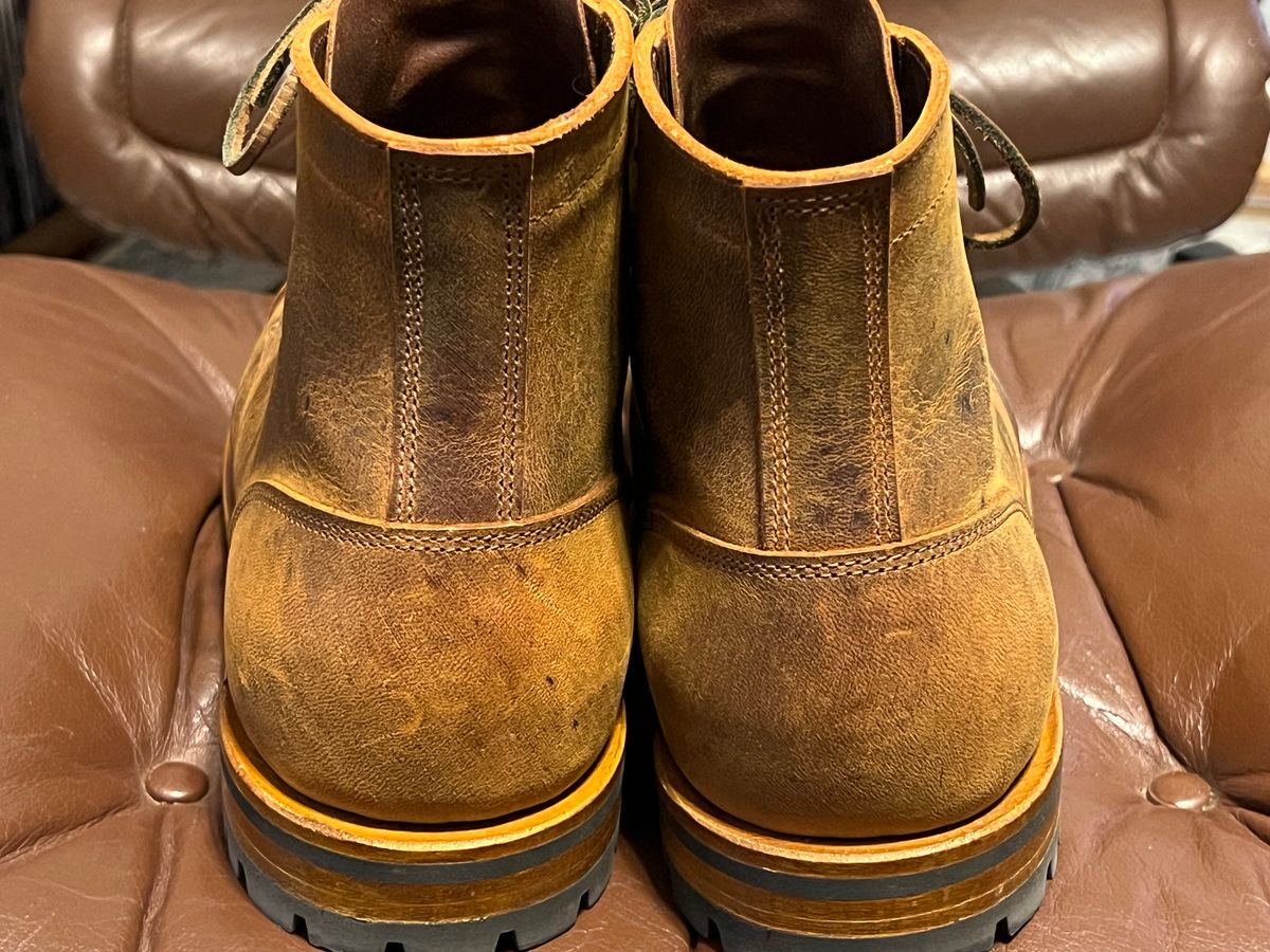 Photo by burrinboots on December 2, 2024 of the Truman Cap Toe Boot in Gallun Cognac Teton Stag.