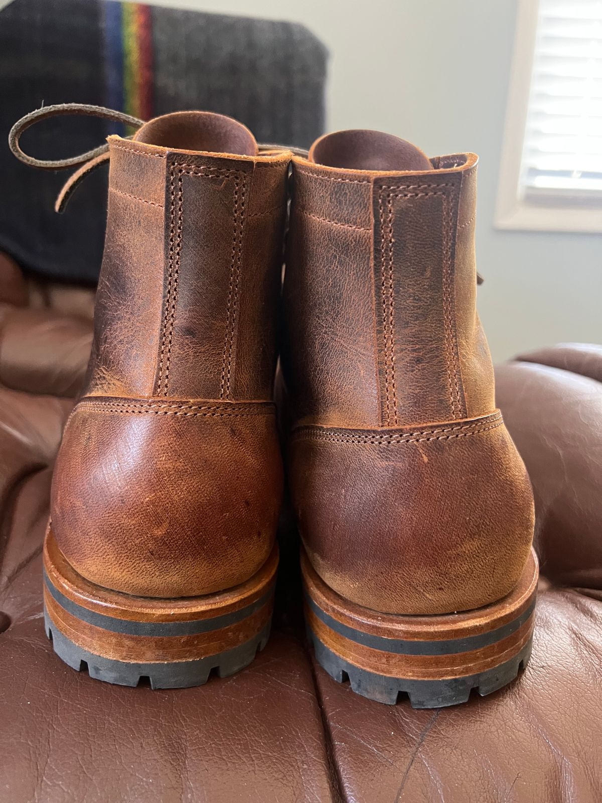 Photo by burrinboots on March 2, 2025 of the Truman Cap Toe Boot in Gallun Cognac Teton Stag.