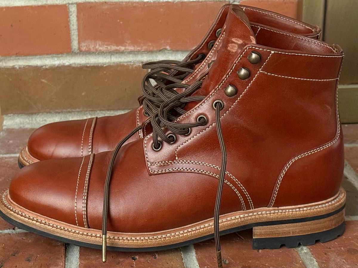 Photo by burrinboots on November 2, 2025 of the Parkhurst The Richmond in Maryam Bruciato TPR Horsebutt.