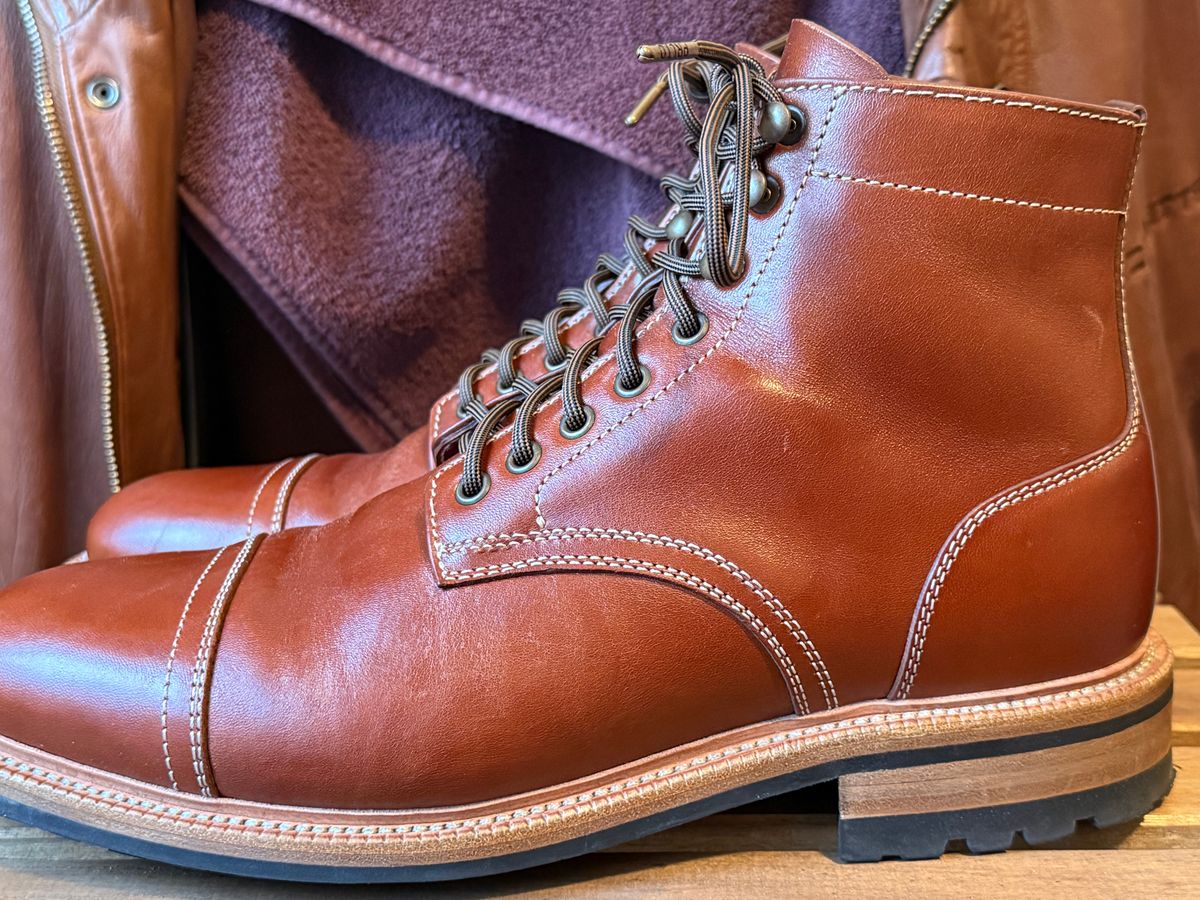 Photo by burrinboots on December 5, 2025 of the Parkhurst The Richmond in Maryam Bruciato TPR Horsebutt.