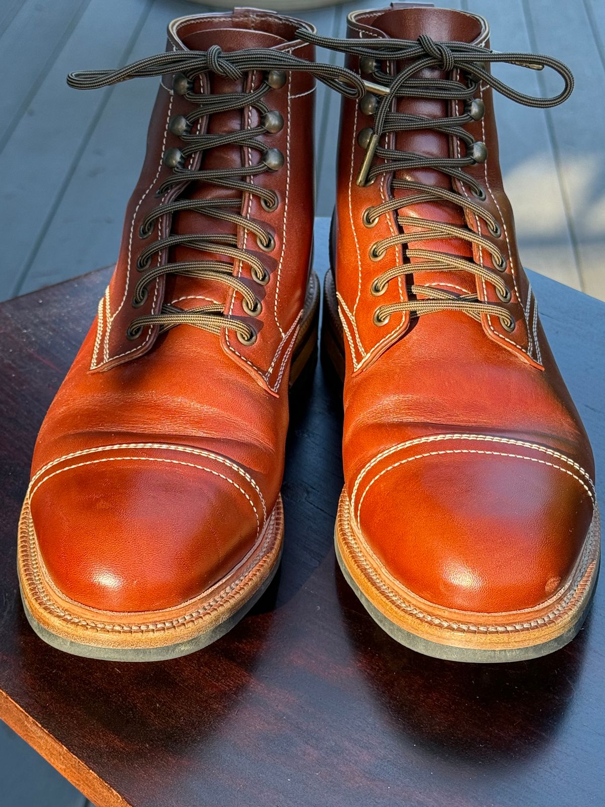 Photo by burrinboots on January 3, 2026 of the Parkhurst The Richmond in Maryam Bruciato TPR Horsebutt.