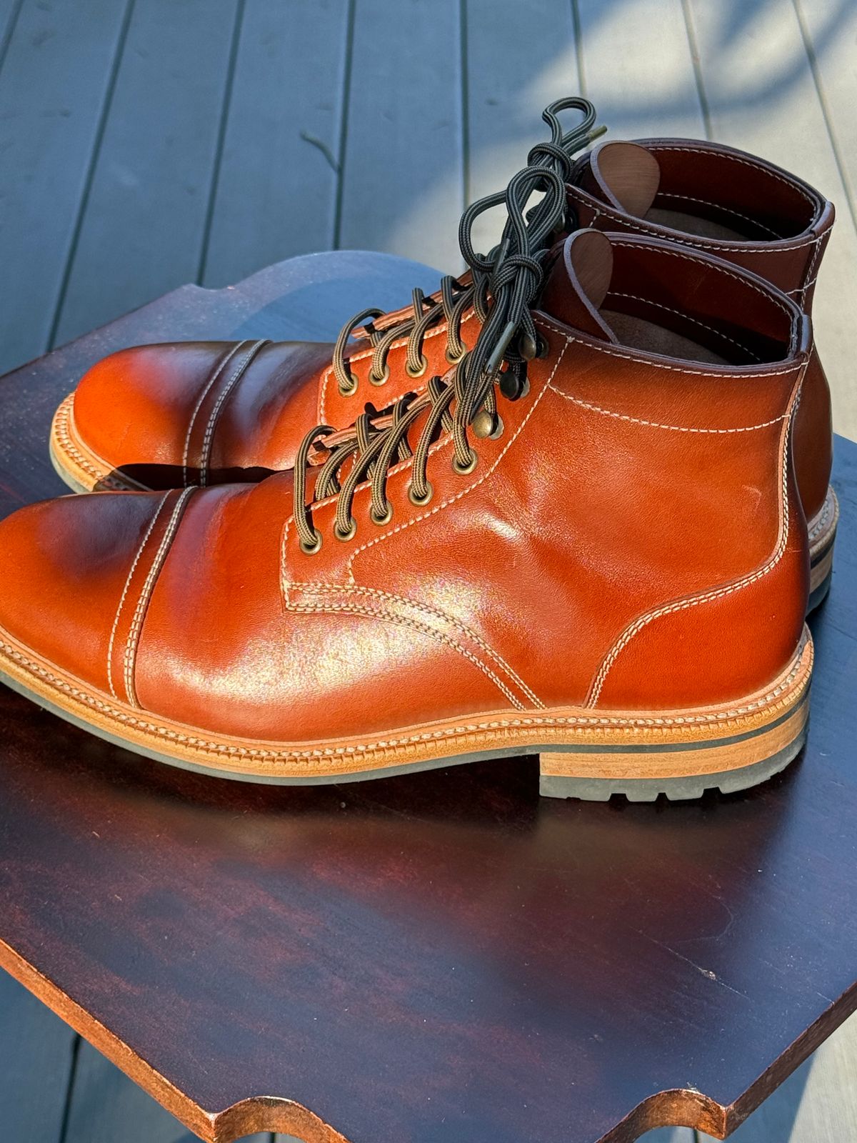 Photo by burrinboots on January 3, 2026 of the Parkhurst The Richmond in Maryam Bruciato TPR Horsebutt.