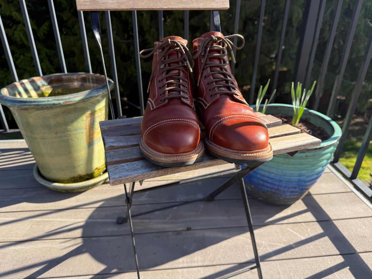 Photo by burrinboots on March 1, 2026 of the Parkhurst The Richmond in Maryam Bruciato TPR Horsebutt.