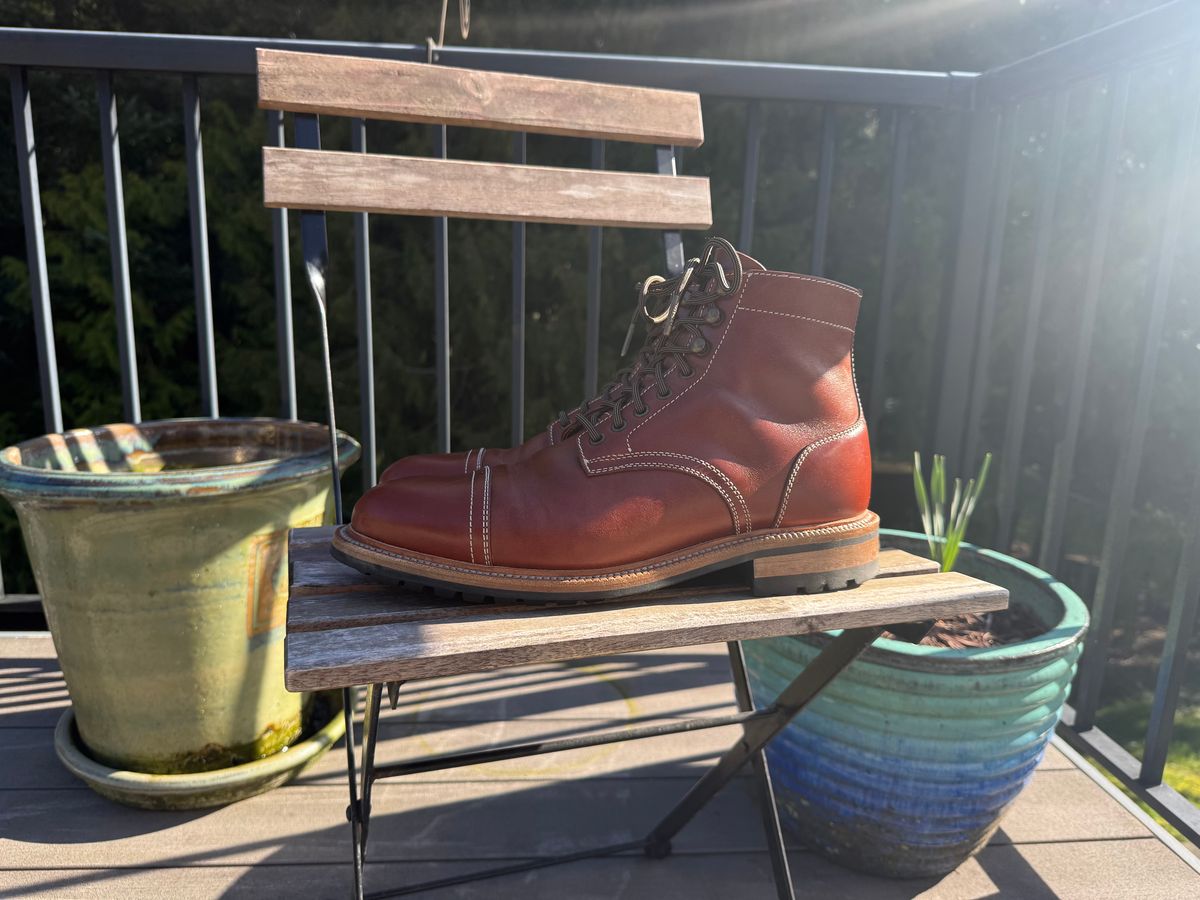 Photo by burrinboots on March 1, 2026 of the Parkhurst The Richmond in Maryam Bruciato TPR Horsebutt.