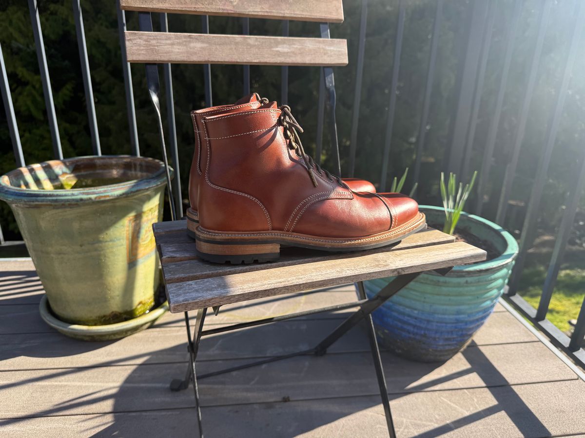 Photo by burrinboots on March 1, 2026 of the Parkhurst The Richmond in Maryam Bruciato TPR Horsebutt.