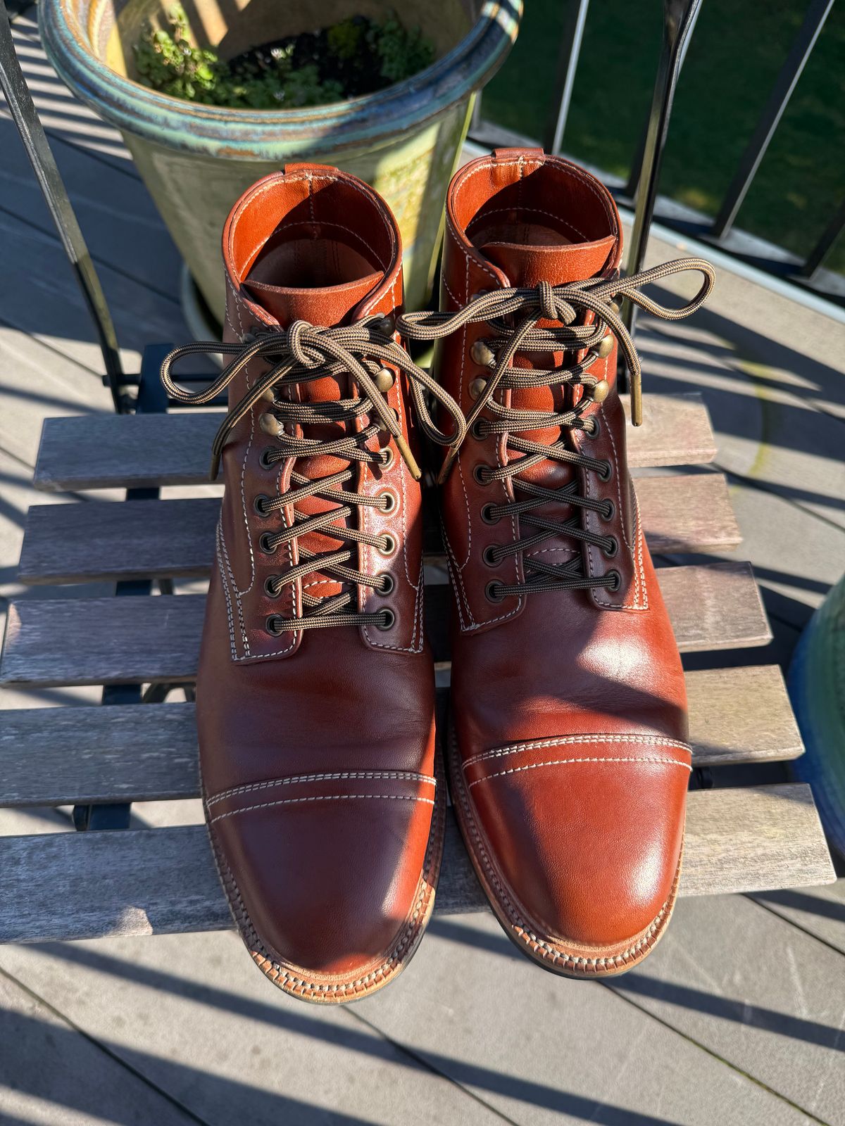 Photo by burrinboots on March 1, 2026 of the Parkhurst The Richmond in Maryam Bruciato TPR Horsebutt.