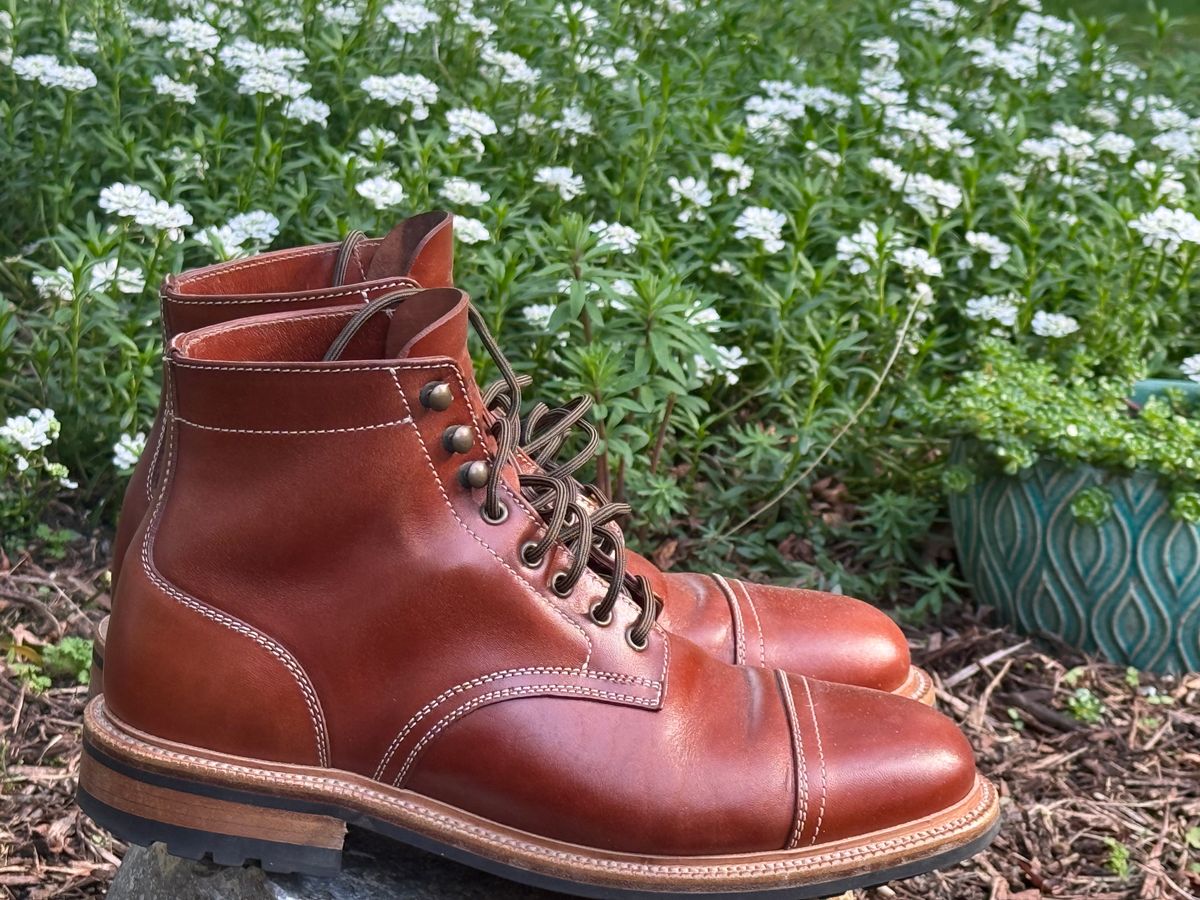 Photo by burrinboots on April 5, 2026 of the Parkhurst The Richmond in Maryam Bruciato TPR Horsebutt.