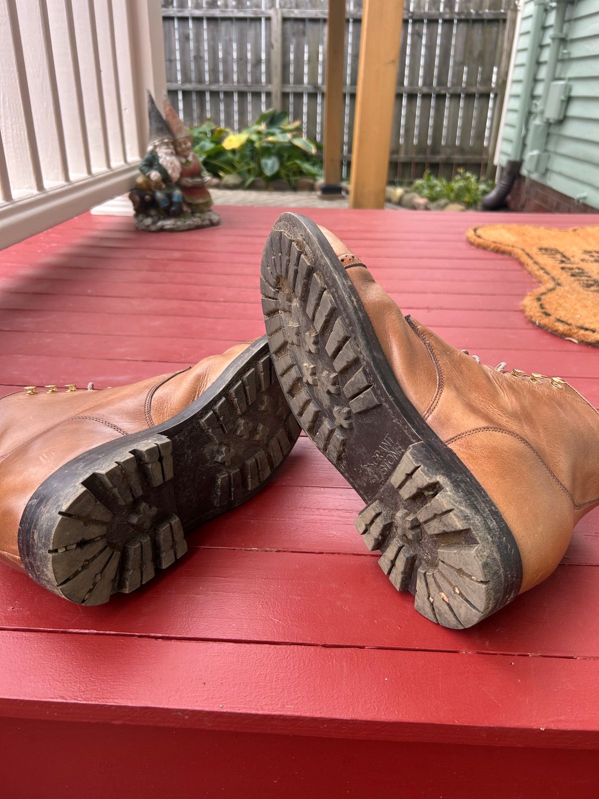 Photo by RedBeardBlueJeans on November 3, 2025 of the Grant Stone Garrison Boot in Horween Natural Chromexcel.