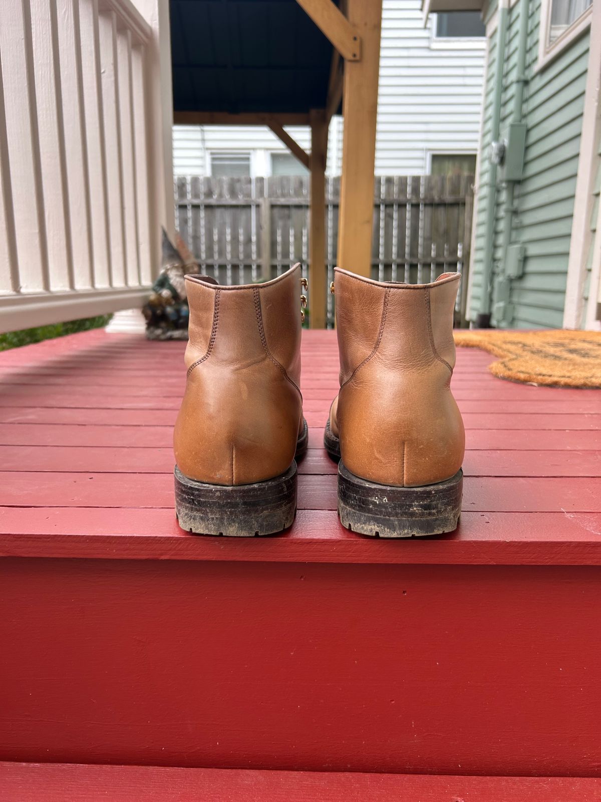 Photo by RedBeardBlueJeans on November 3, 2025 of the Grant Stone Garrison Boot in Horween Natural Chromexcel.