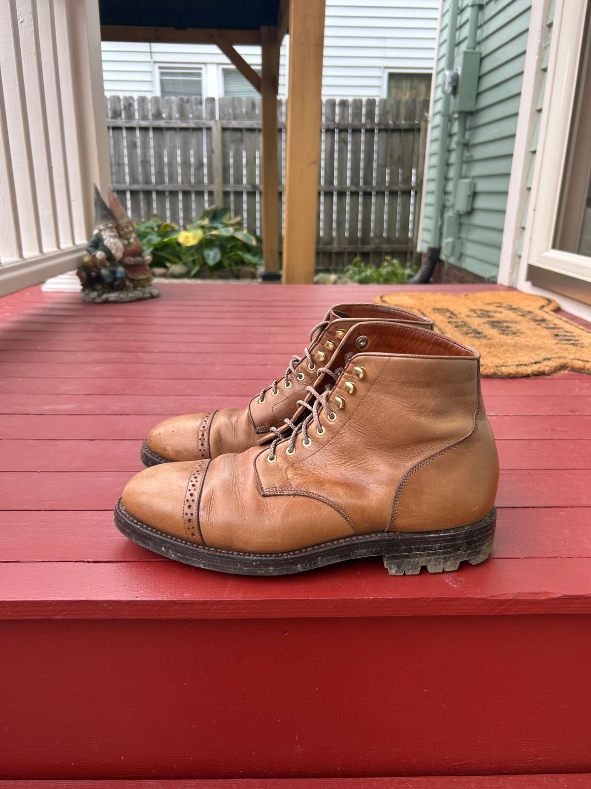 Photo by RedBeardBlueJeans on November 3, 2025 of the Grant Stone Garrison Boot in Horween Natural Chromexcel.