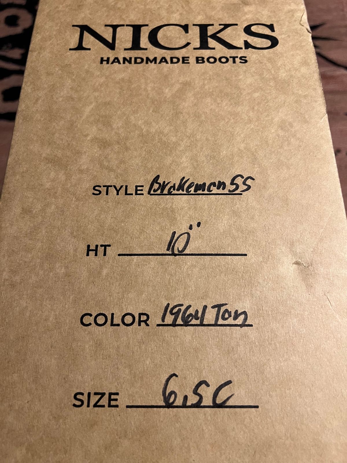 Photo by Ferachi on October 17, 2025 of the Nicks Brakeman in Seidel 1964 Tan Roughout.