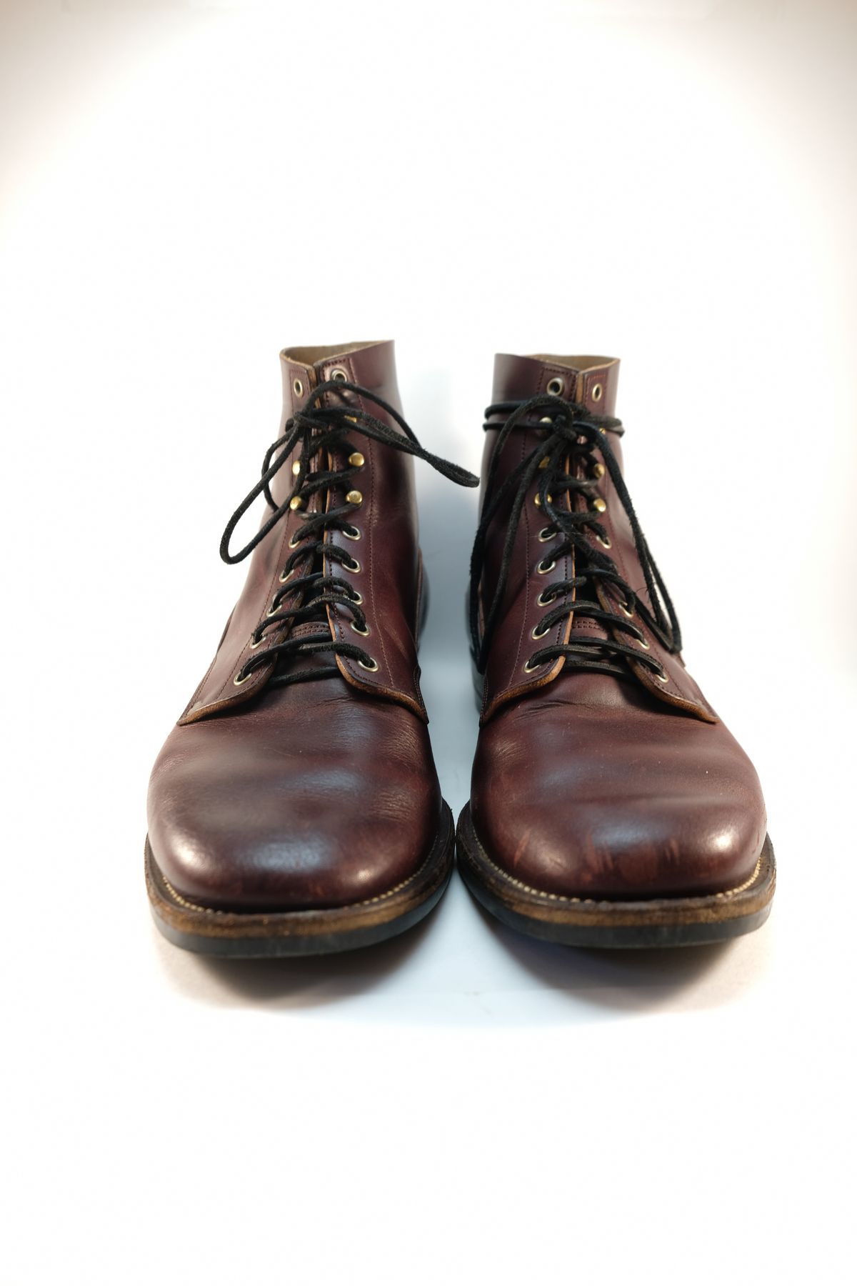 Photo by morosoleatherworks on March 4, 2026 of the NF Bootmaker Fritz Boot in Wickett & Craig Burgundy Burnt Harness.