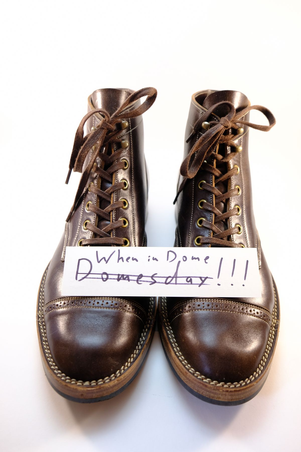 Photo by morosoleatherworks on November 5, 2024 of the Onderhoud SVC03 Service Boot in Maryam T. Moro Horsebutt.